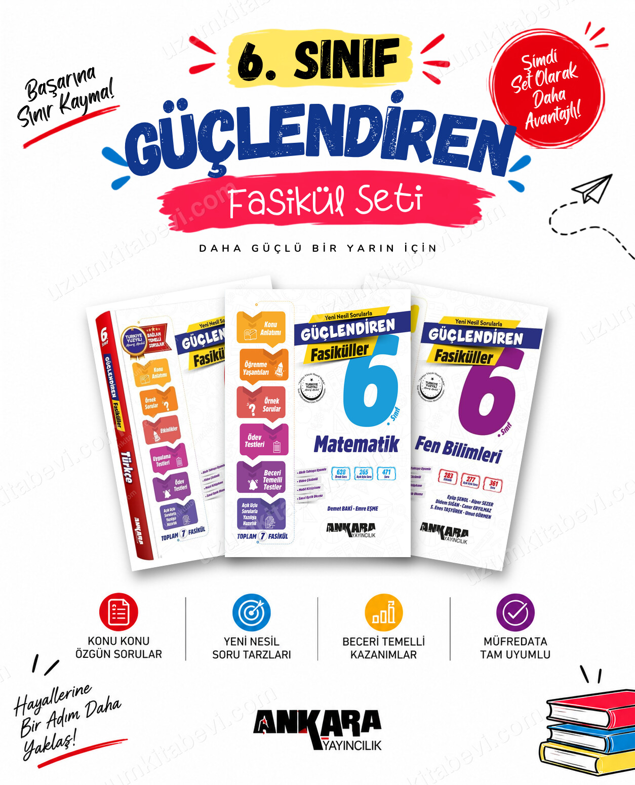 Ankara Yayıncılık 6. Sınıf Türkçe-Matematik-Fen Bilimleri Güçlendiren Fasikül Seti (3 Kitap) - Ankara Yayıncılık kitap kapağı
