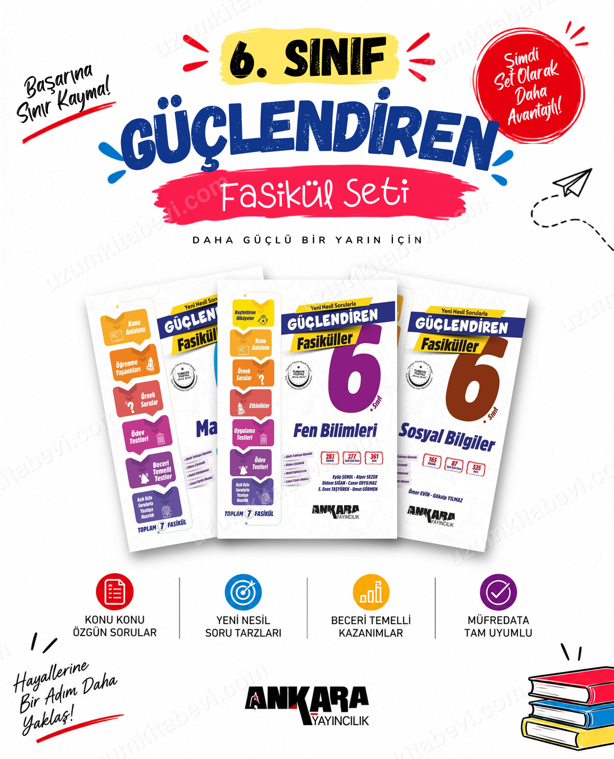 Ankara Yayıncılık 6. Sınıf Matematik-Fen Bilimleri-Sosyal Bilgiler Güçlendiren Fasikül Seti (3 Kitap) - Ankara Yayıncılık kitap kapağı
