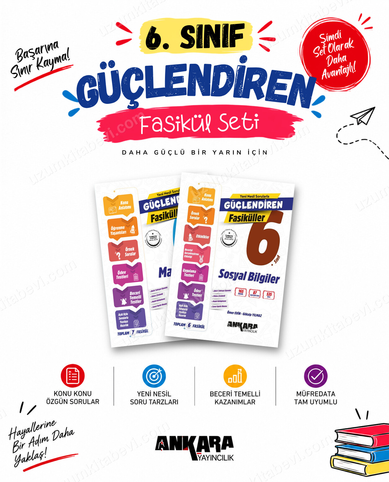 Ankara Yayıncılık 6. Sınıf Matematik-Sosyal Bilgiler Güçlendiren Fasikül Seti (2 Kitap) - Ankara Yayıncılık kitap kapağı