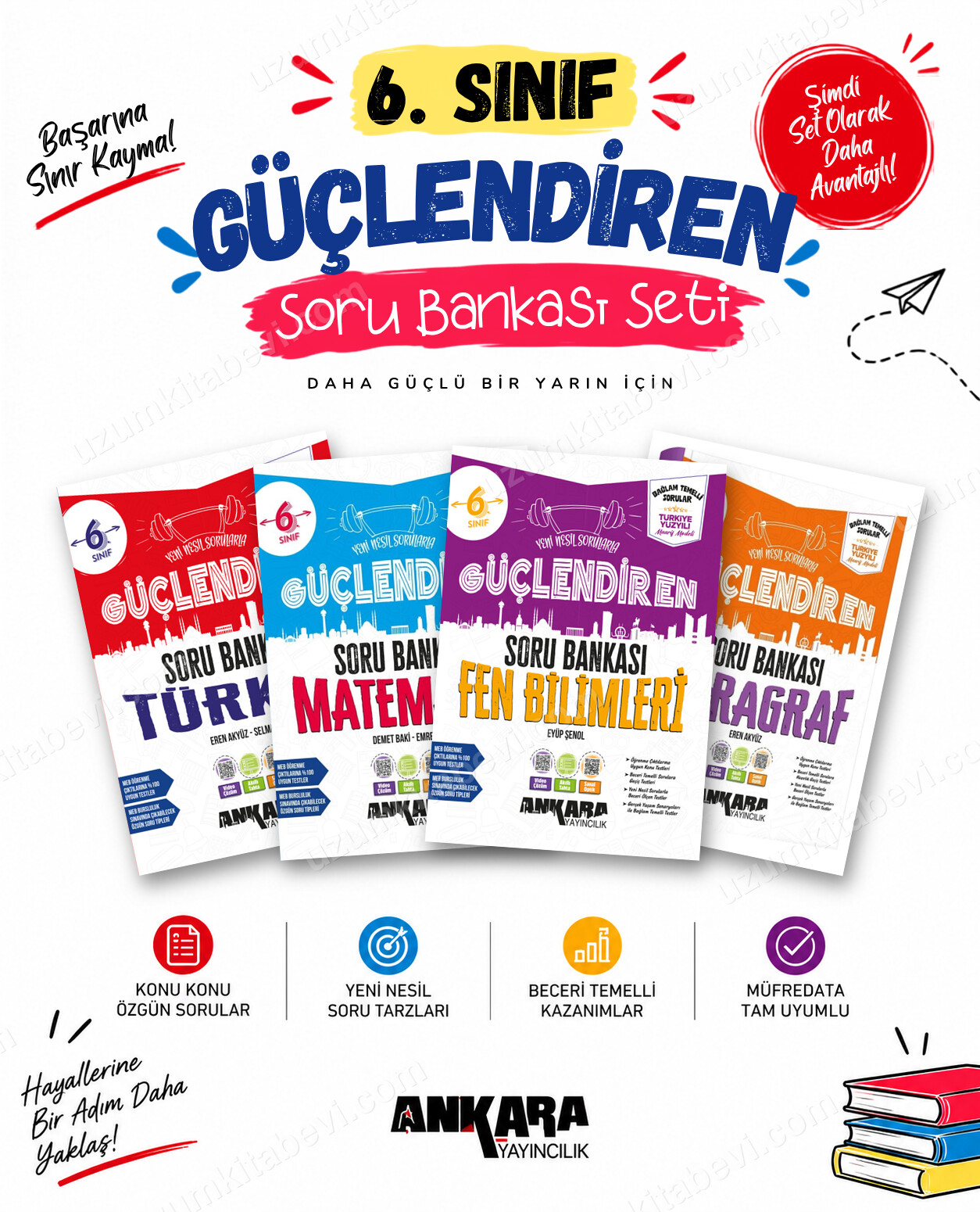 Ankara Yayıncılık 6. Sınıf Türkçe-Matematik-Fen Bilimleri-Paragraf Güçlendiren Soru Bankası Seti (4 Kitap) - Ankara Yayıncılık kitap kapağı