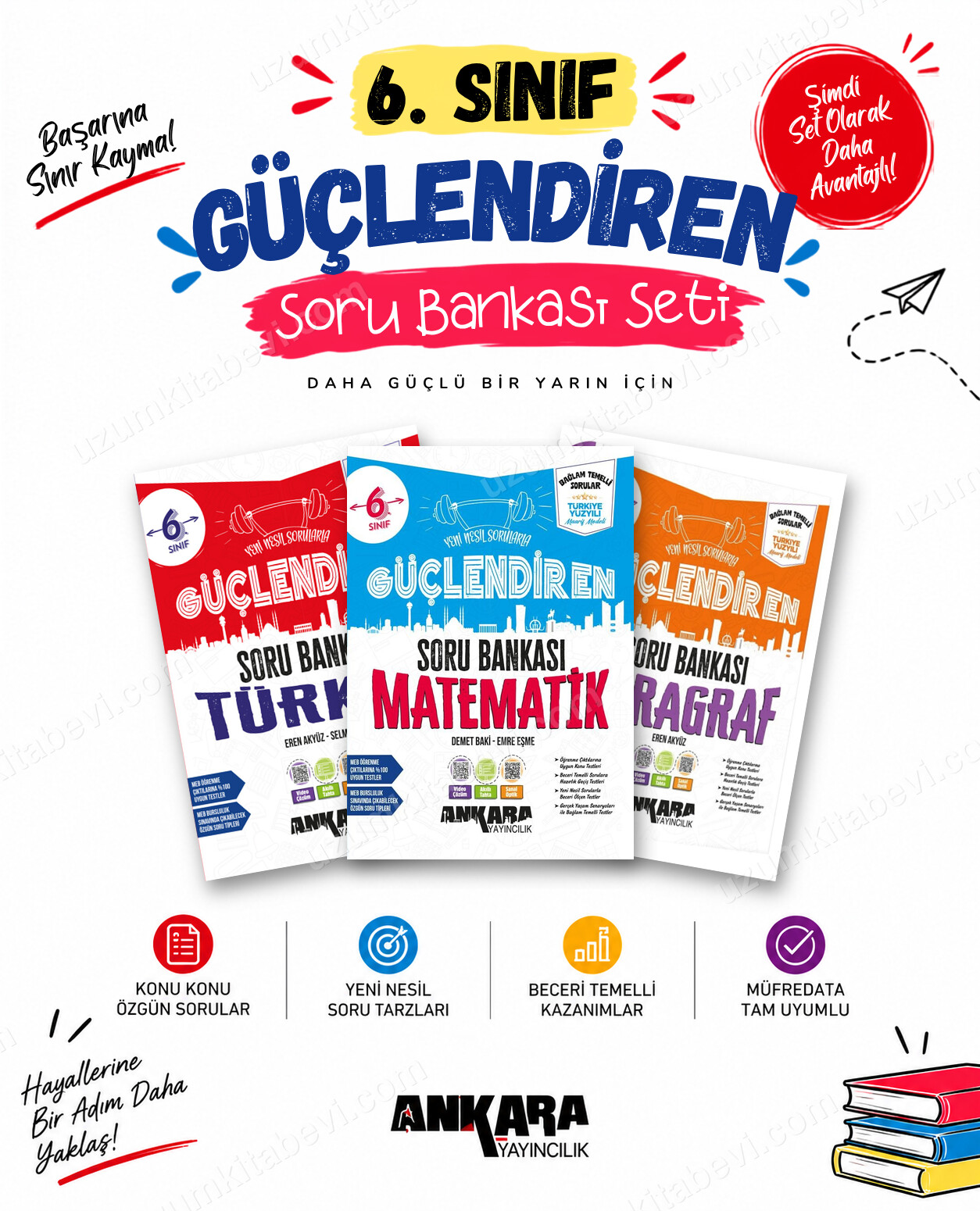 Ankara Yayıncılık 6. Sınıf Türkçe-Matematik-Paragraf Güçlendiren Soru Bankası Seti (3 Kitap) - Ankara Yayıncılık kitap kapağı