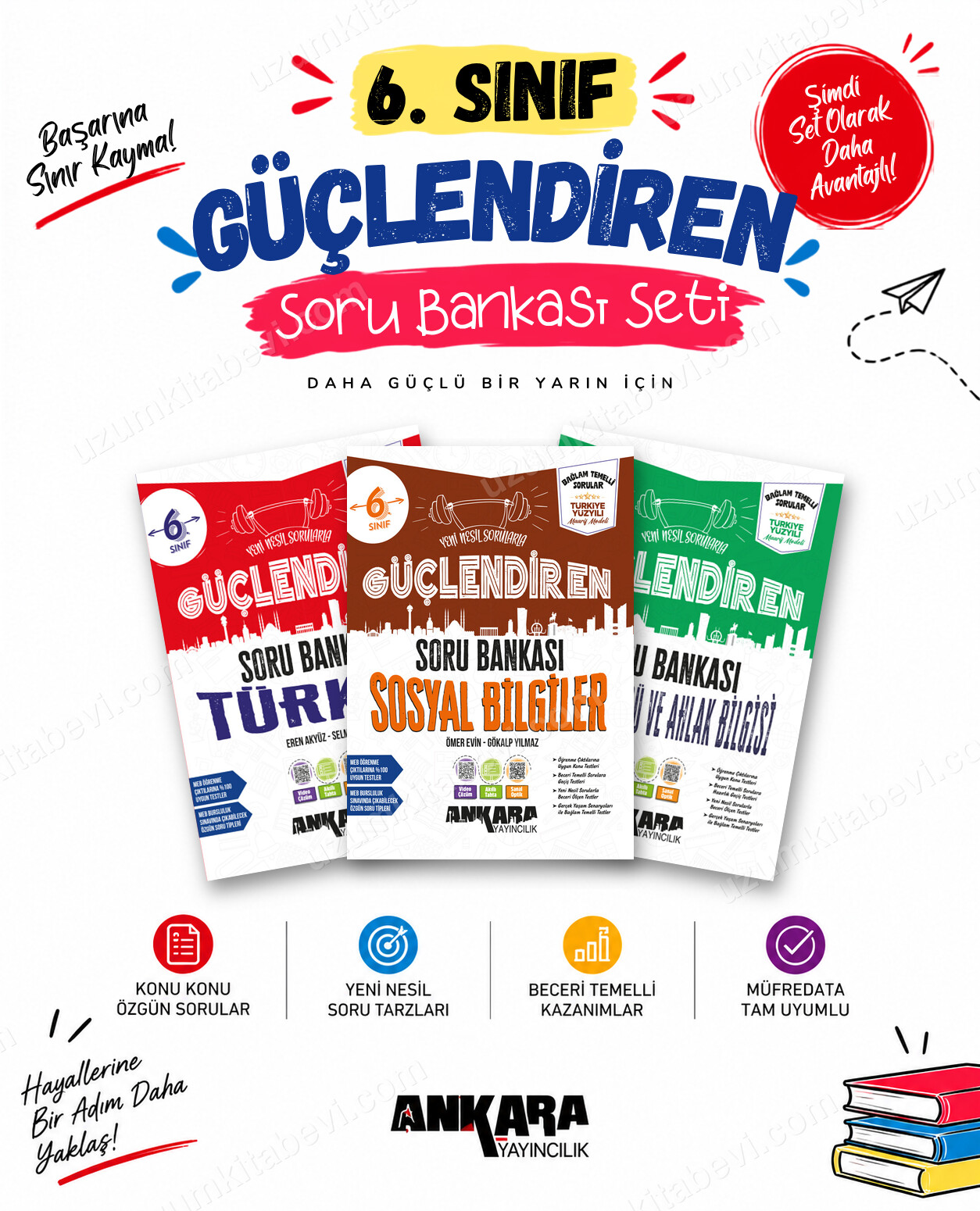 Ankara Yayıncılık 6. Sınıf Türkçe-Sosyal Bilgiler-Din Kültürü Güçlendiren Soru Bankası Seti (3 Kitap) - Ankara Yayıncılık kitap kapağı