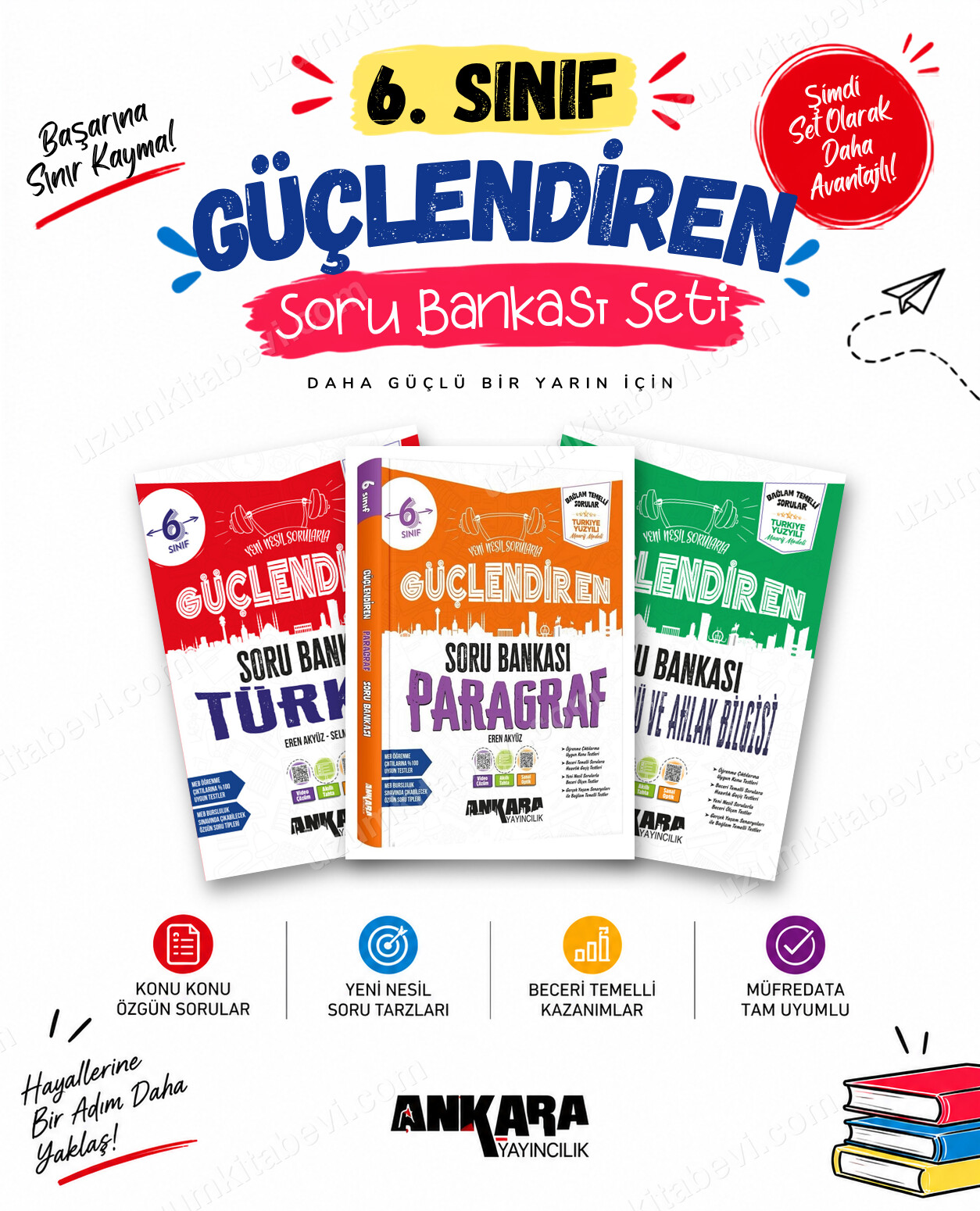 Ankara Yayıncılık 6. Sınıf Türkçe-Paragraf-Din Kültürü Güçlendiren Soru Bankası Seti (3 Kitap) - Ankara Yayıncılık kitap kapağı