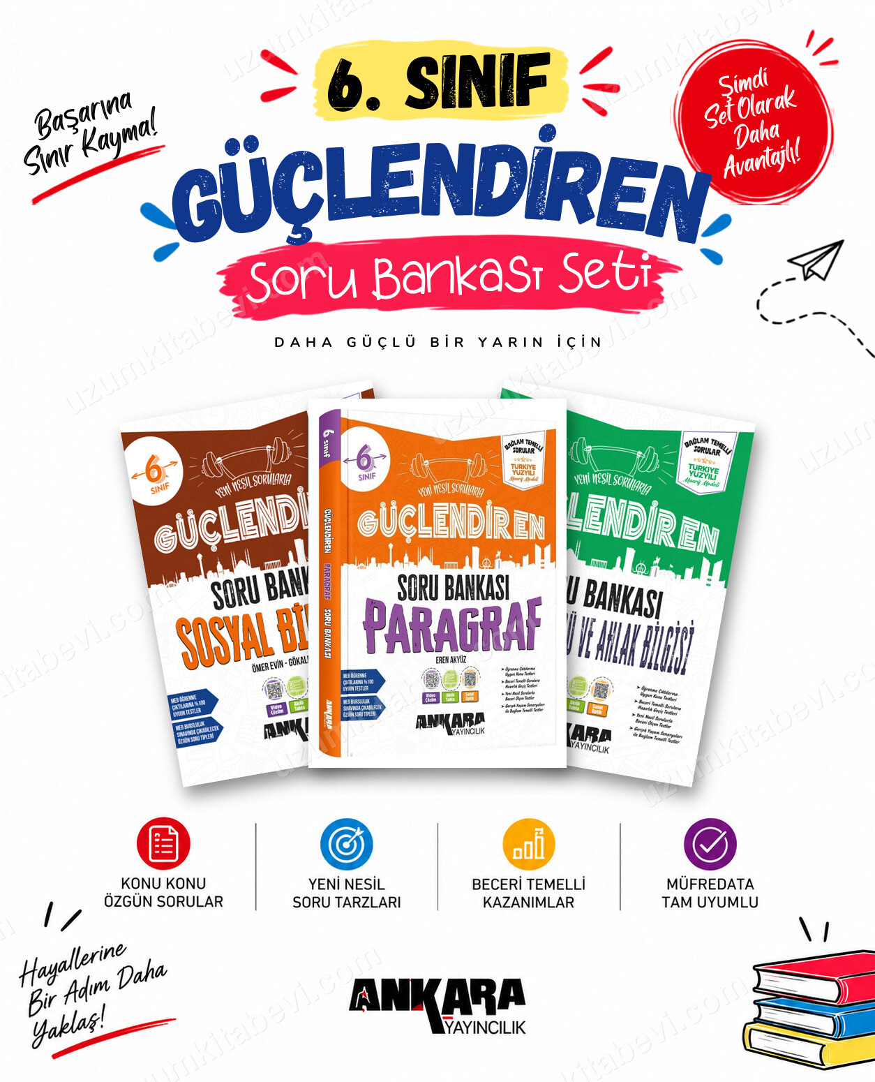 Ankara Yayıncılık 6. Sınıf Sosyal Bilgiler-Paragraf-Din Kültürü Güçlendiren Soru Bankası Seti (3 Kitap) - Ankara Yayıncılık kitap kapağı