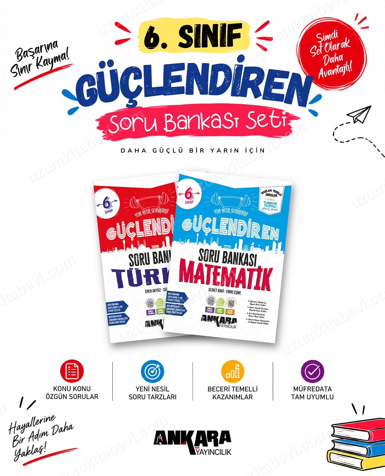 Ankara Yayıncılık 6. Sınıf Türkçe-Matematik Güçlendiren Soru Bankası Seti (2 Kitap) - Ankara Yayıncılık kitap kapağı