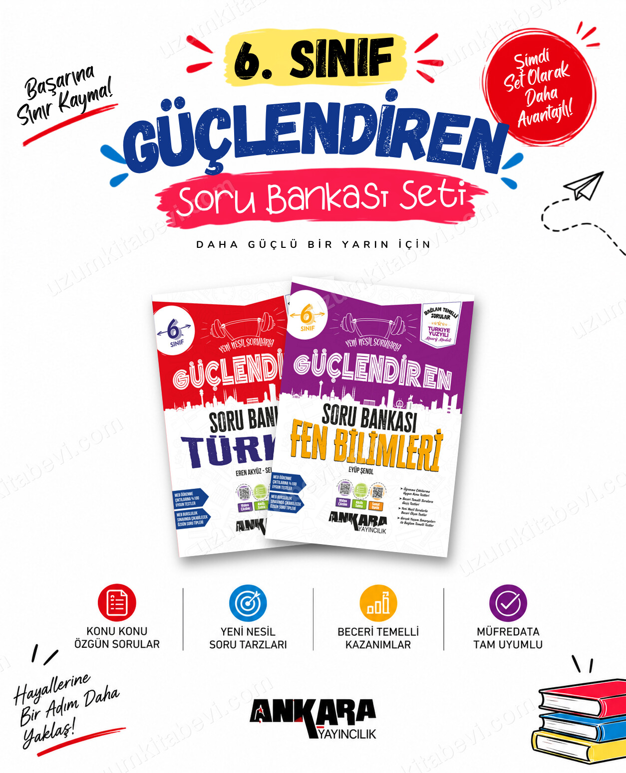 Ankara Yayıncılık 6. Sınıf Türkçe-Fen Bilimleri Güçlendiren Soru Bankası Seti (2 Kitap) - Ankara Yayıncılık kitap kapağı