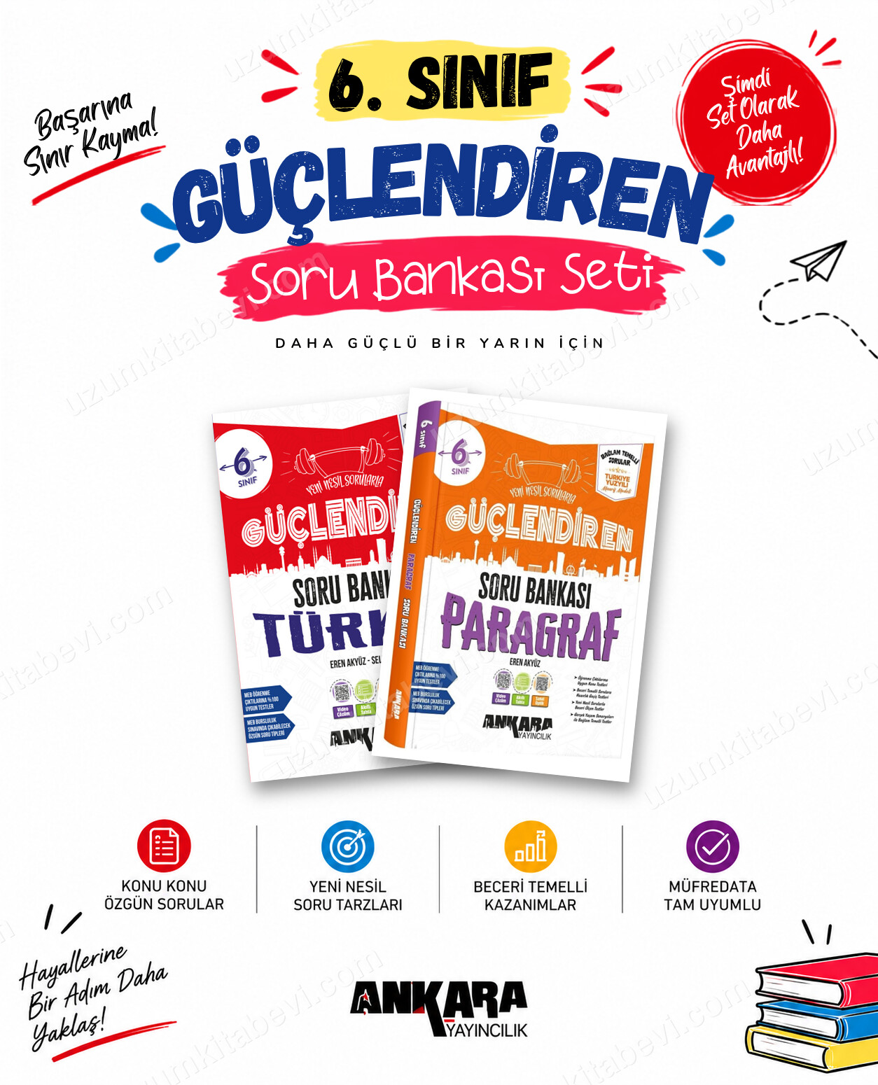 Ankara Yayıncılık 6. Sınıf Türkçe-Paragraf Güçlendiren Soru Bankası Seti (2 Kitap) - Ankara Yayıncılık kitap kapağı