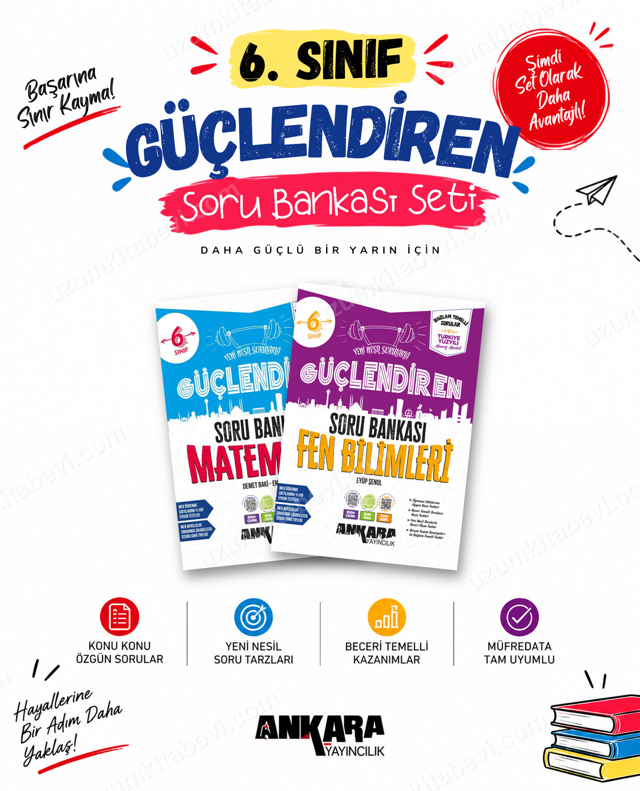Ankara Yayıncılık 6. Sınıf Matematik-Fen Bilimleri Güçlendiren Soru Bankası Seti (2 Kitap) - Ankara Yayıncılık kitap kapağı