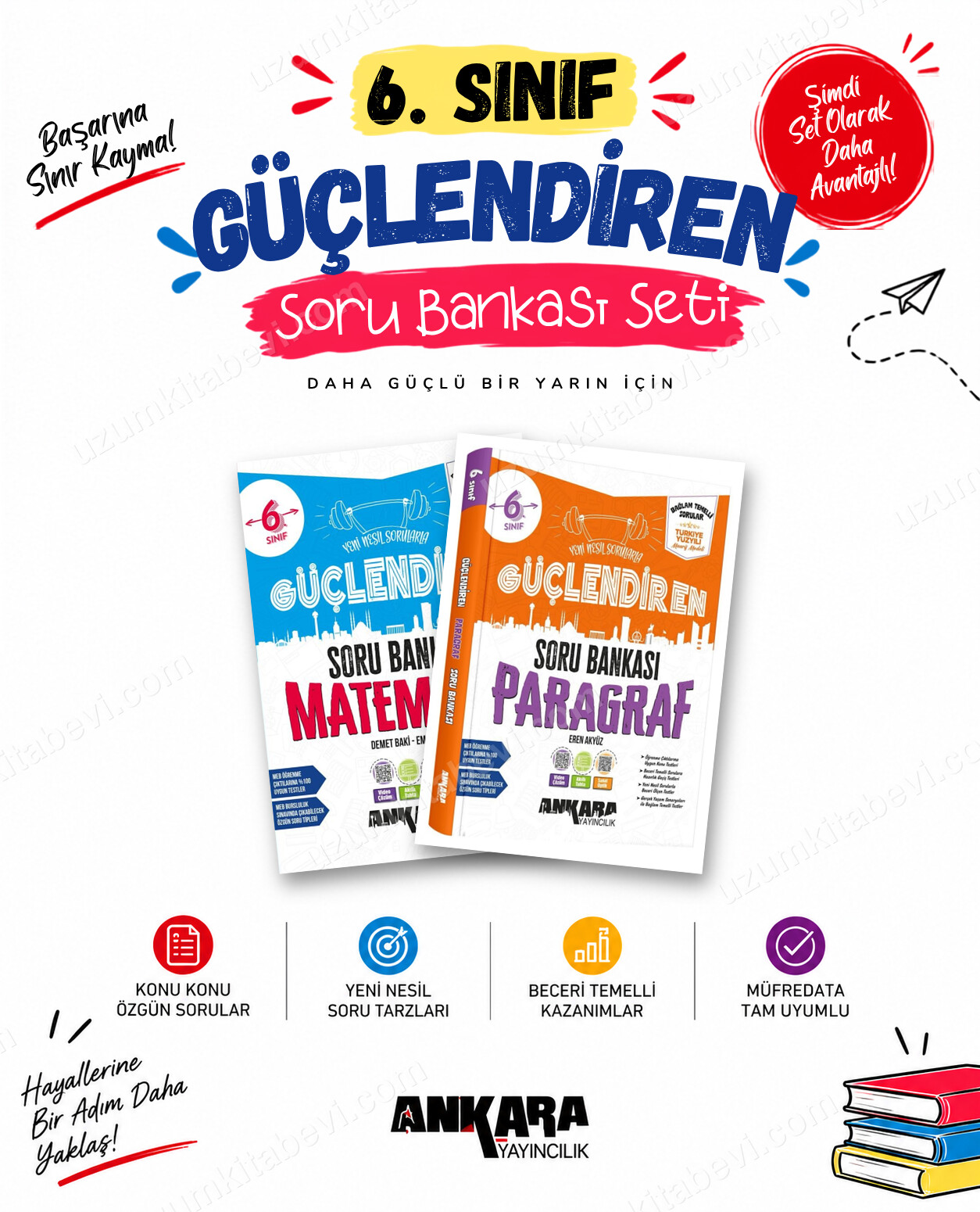 Ankara Yayıncılık 6. Sınıf Matematik-Paragraf Güçlendiren Soru Bankası Seti (2 Kitap) - Ankara Yayıncılık kitap kapağı
