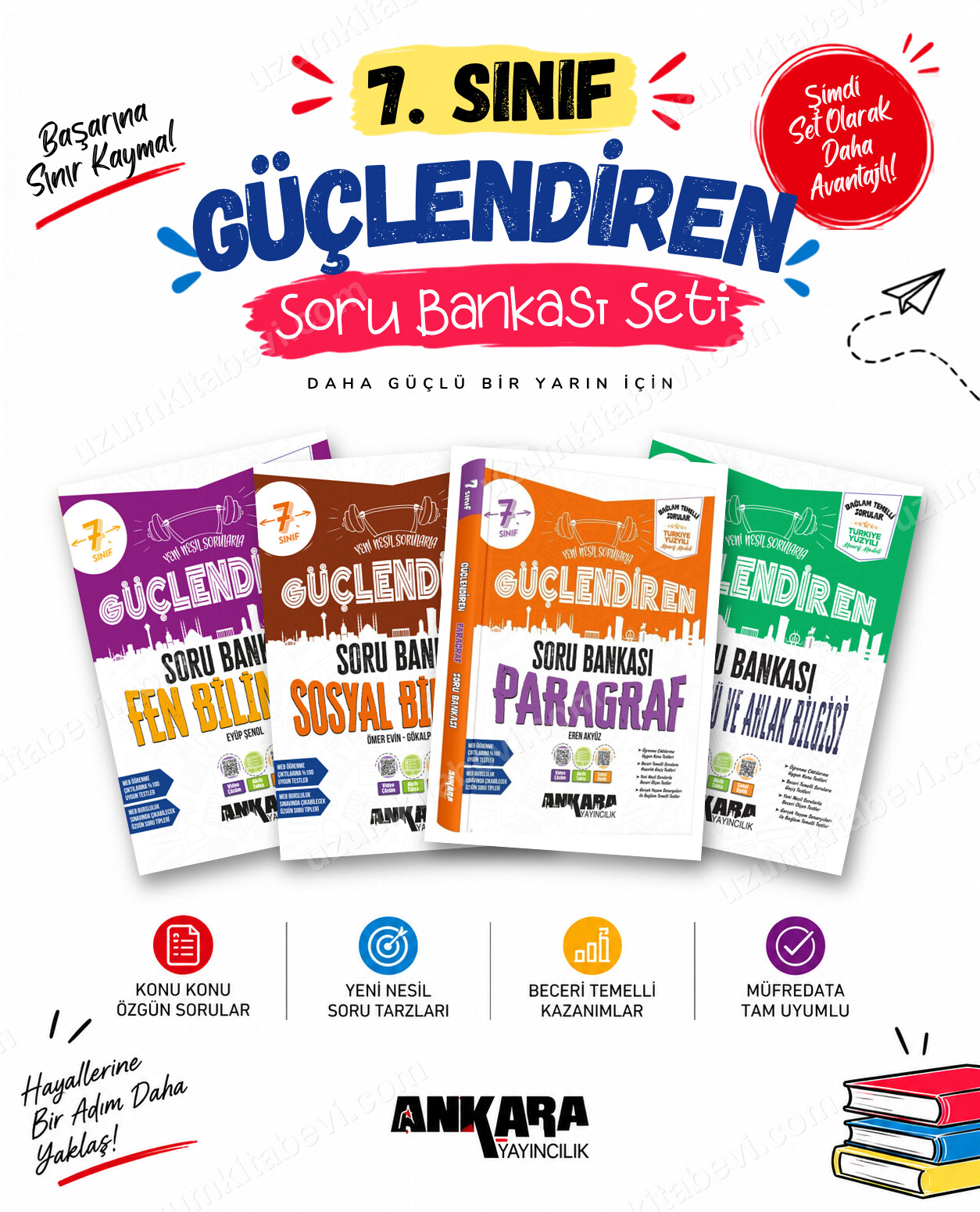 Ankara Yayıncılık 7. Sınıf Fen Bilimleri-Sosyal Bilgiler-Paragraf-Din Kültürü Güçlendiren Soru Bankası Seti (4 Kitap) - Ankara Yayıncılık kitap kapağı