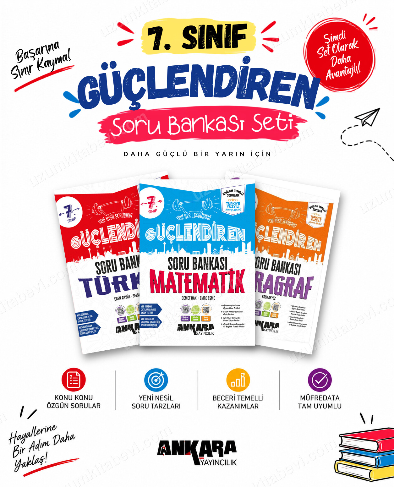 Ankara Yayıncılık 7. Sınıf Türkçe-Matematik-Paragraf Güçlendiren Soru Bankası Seti (3 Kitap) - Ankara Yayıncılık kitap kapağı