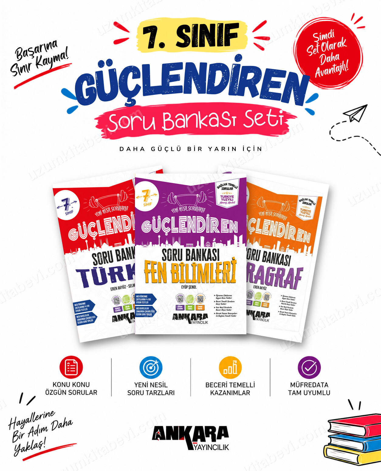Ankara Yayıncılık 7. Sınıf Türkçe-Fen Bilimleri-Paragraf Güçlendiren Soru Bankası Seti (3 Kitap) - Ankara Yayıncılık kitap kapağı