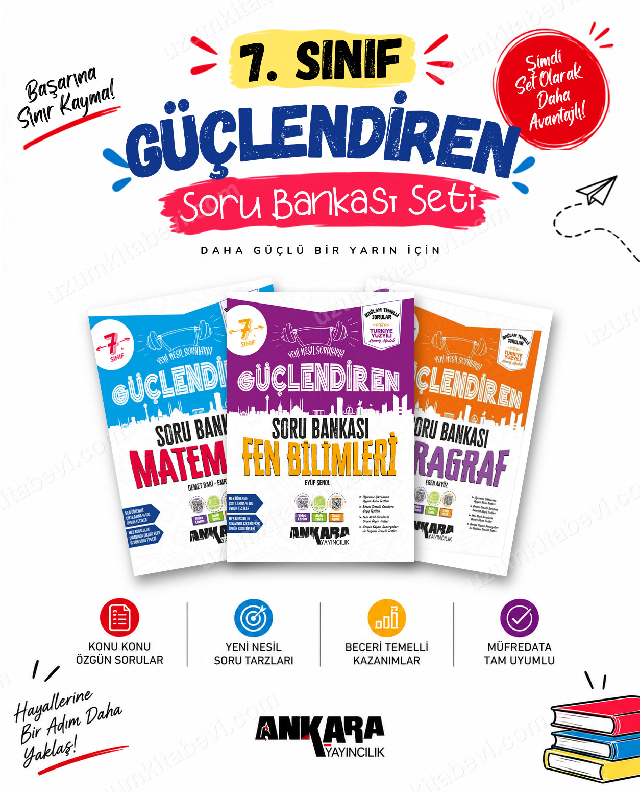 Ankara Yayıncılık 7. Sınıf Matematik-Fen Bilimleri-Paragraf Güçlendiren Soru Bankası Seti (3 Kitap) - Ankara Yayıncılık kitap kapağı