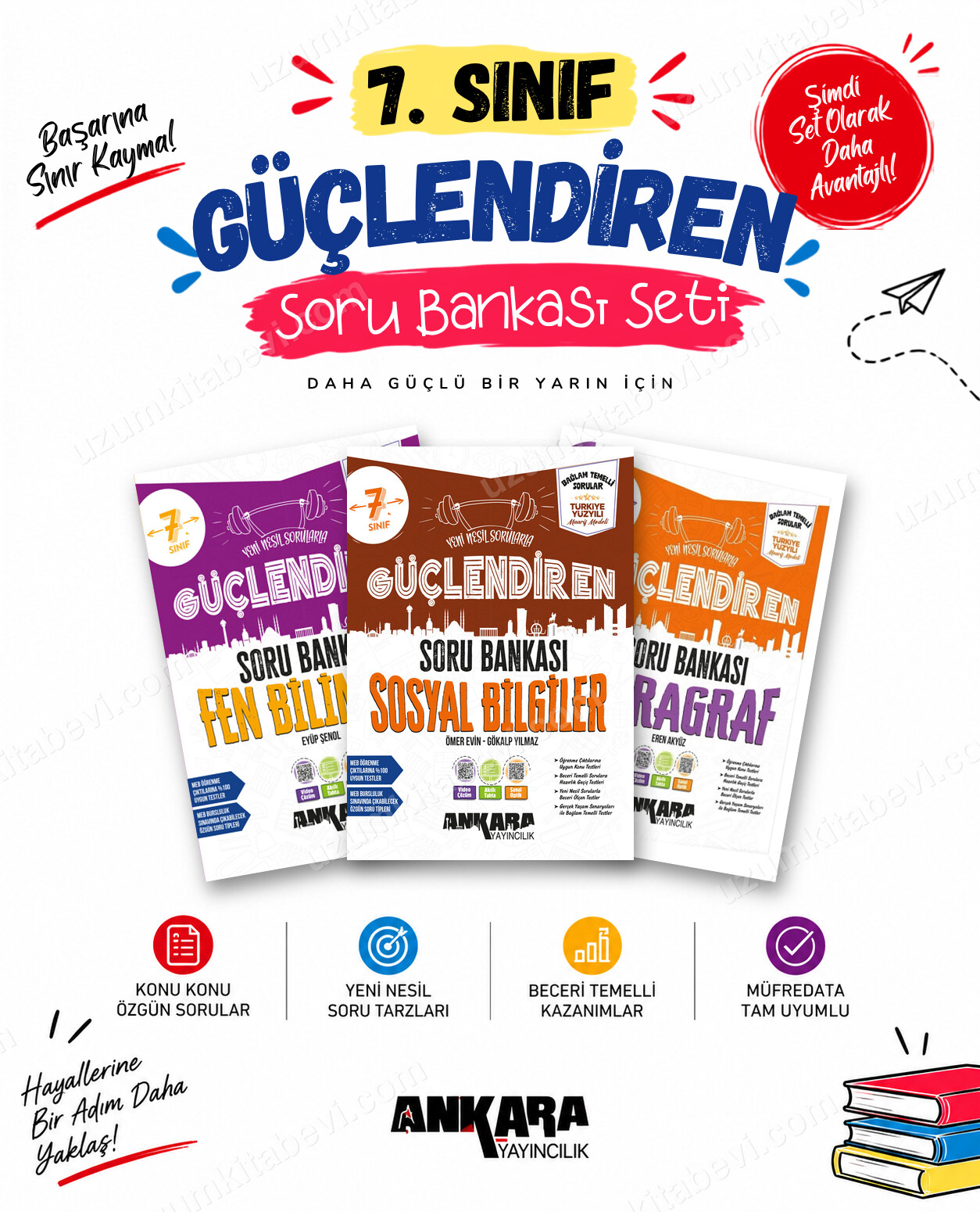 Ankara Yayıncılık 7. Sınıf Fen Bilimleri-Sosyal Bilgiler-Paragraf Güçlendiren Soru Bankası Seti (3 Kitap) - Ankara Yayıncılık kitap kapağı