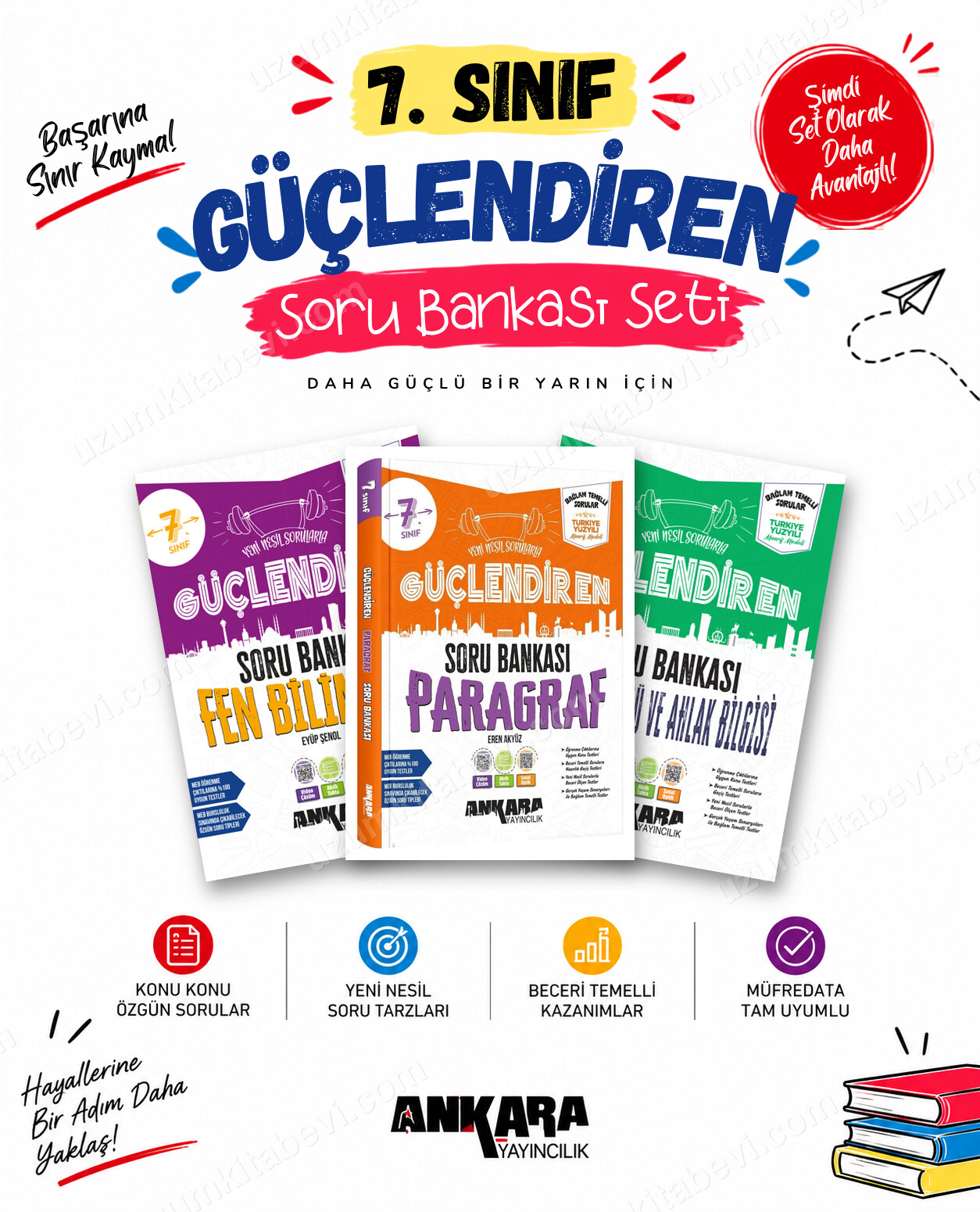 Ankara Yayıncılık 7. Sınıf Fen Bilimleri-Paragraf-Din Kültürü Güçlendiren Soru Bankası Seti (3 Kitap) - Ankara Yayıncılık kitap kapağı