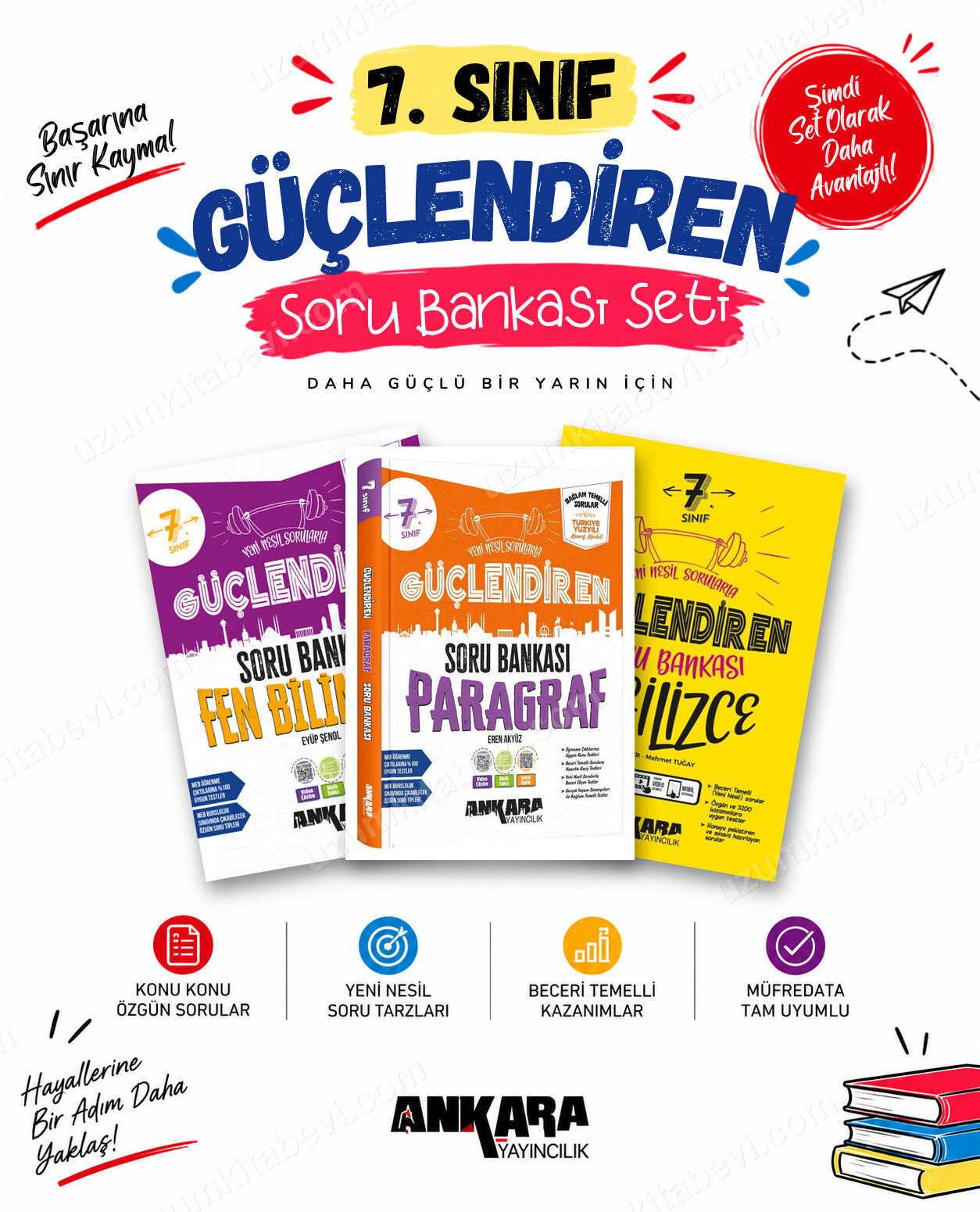 Ankara Yayıncılık 7. Sınıf Fen Bilimleri-Paragraf-İngilizce Güçlendiren Soru Bankası Seti (3 Kitap) - Ankara Yayıncılık kitap kapağı