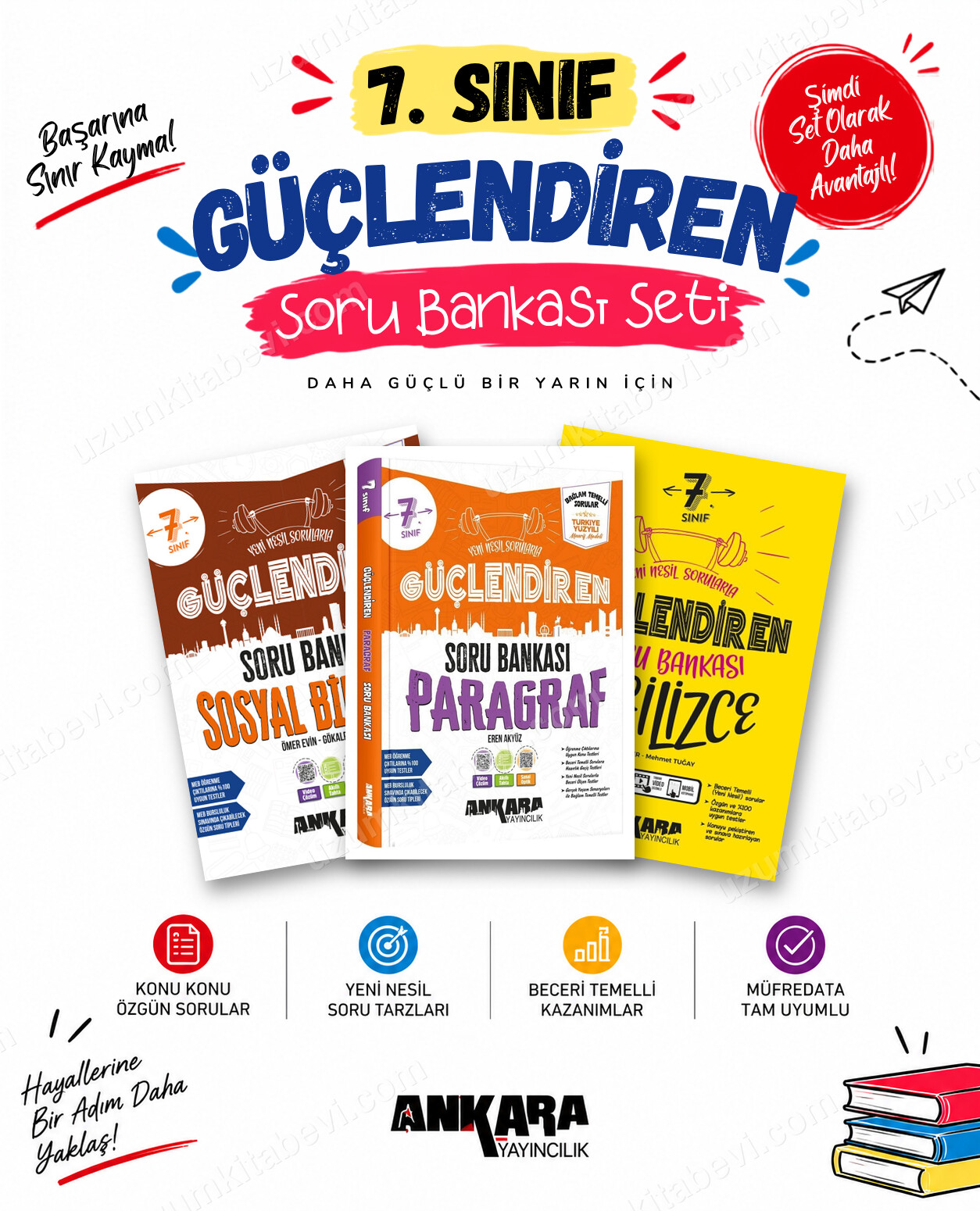 Ankara Yayıncılık 7. Sınıf Sosyal Bilgiler-Paragraf-İngilizce Güçlendiren Soru Bankası Seti (3 Kitap) - Ankara Yayıncılık kitap kapağı