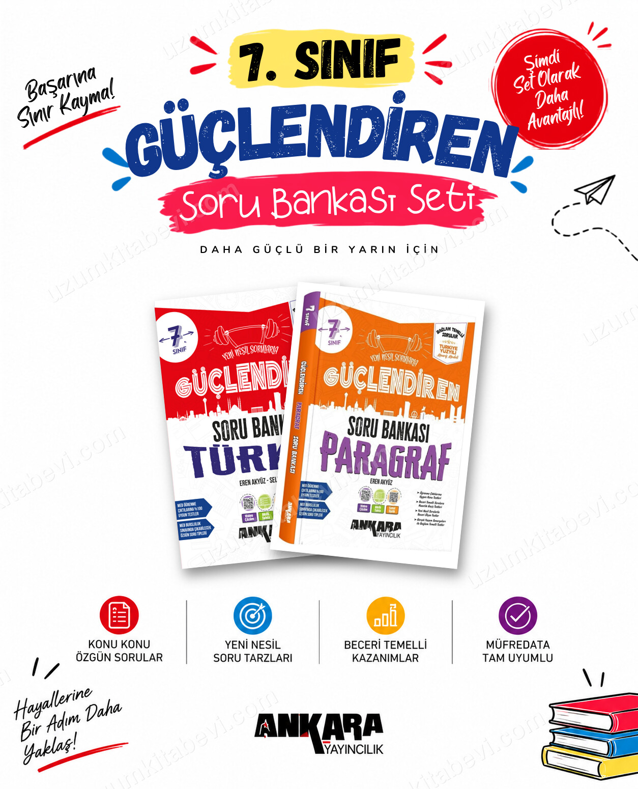 Ankara Yayıncılık 7. Sınıf Türkçe-Paragraf Güçlendiren Soru Bankası Seti (2 Kitap) - Ankara Yayıncılık kitap kapağı