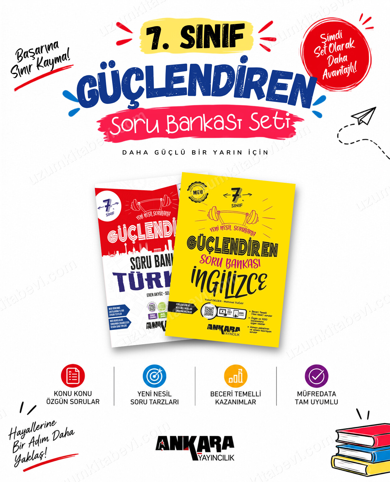 Ankara Yayıncılık 7. Sınıf Türkçe-İngilizce Güçlendiren Soru Bankası Seti (2 Kitap) - Ankara Yayıncılık kitap kapağı