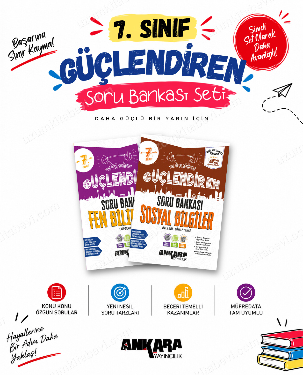 Ankara Yayıncılık 7. Sınıf Fen Bilimleri-Sosyal Bilgiler Güçlendiren Soru Bankası Seti (2 Kitap) - Ankara Yayıncılık kitap kapağı