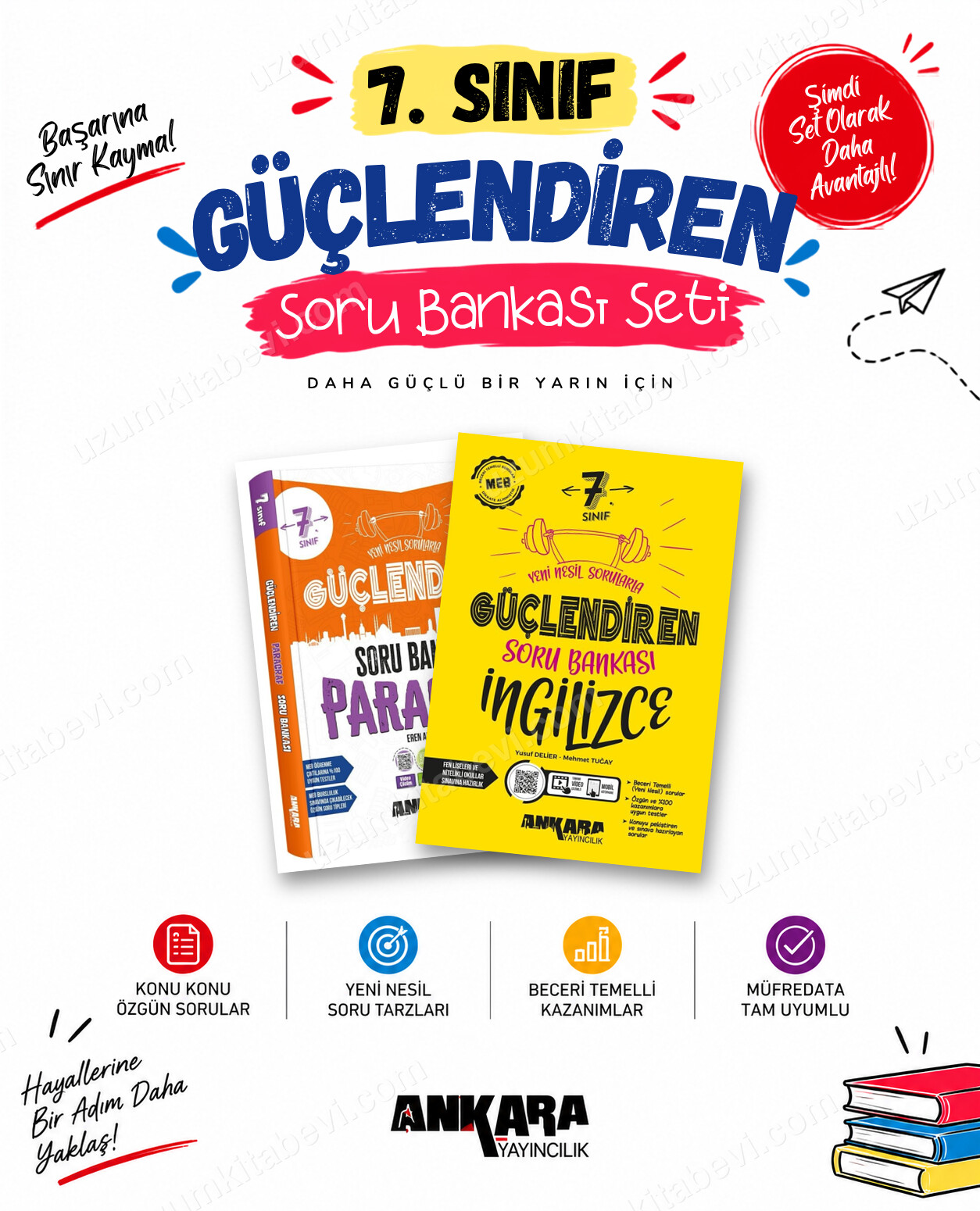 Ankara Yayıncılık 7. Sınıf Paragraf-İngilizce Güçlendiren Soru Bankası Seti (2 Kitap) - Ankara Yayıncılık kitap kapağı
