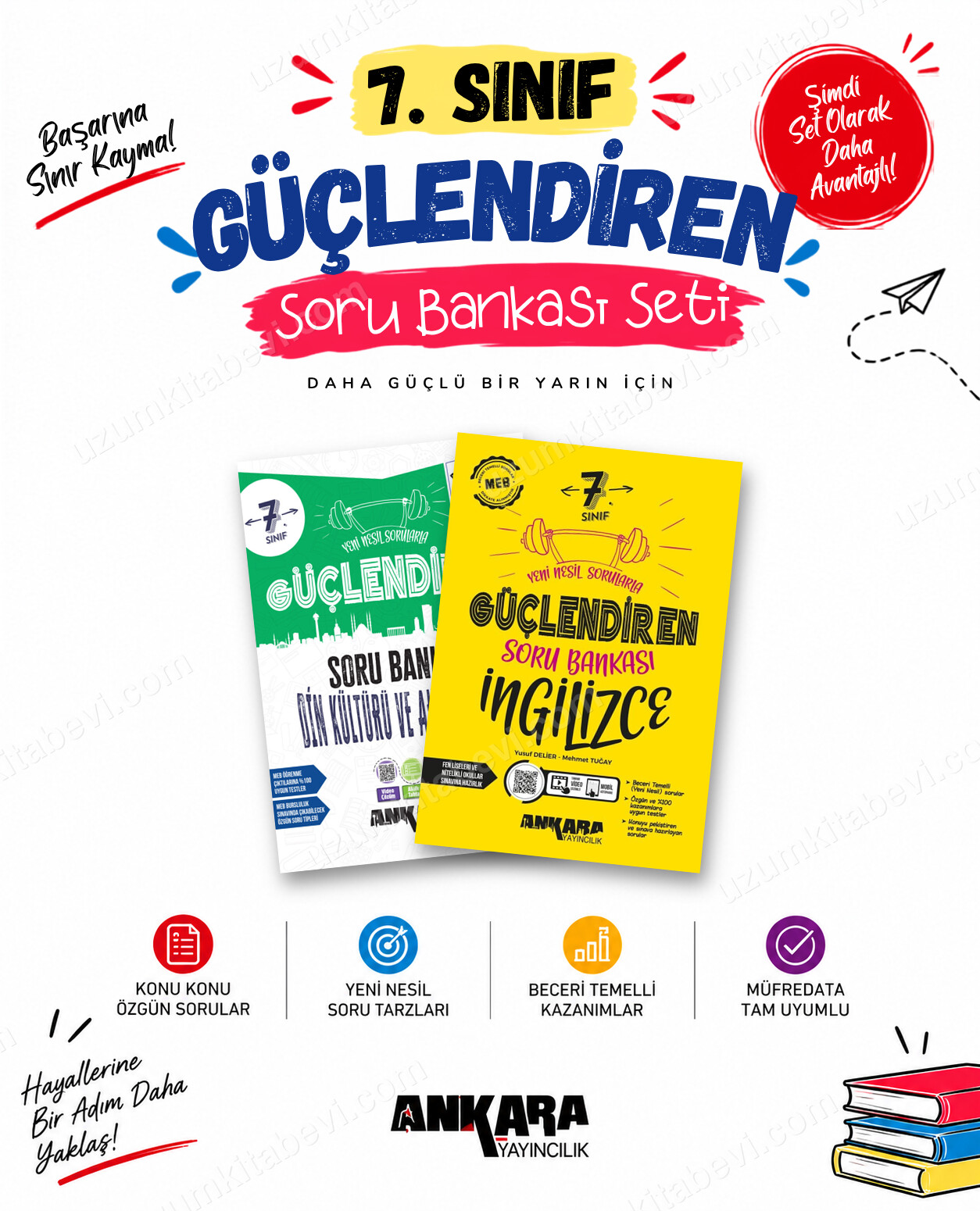 Ankara Yayıncılık 7. Sınıf Din Kültürü-İngilizce Güçlendiren Soru Bankası Seti (2 Kitap) - Ankara Yayıncılık kitap kapağı