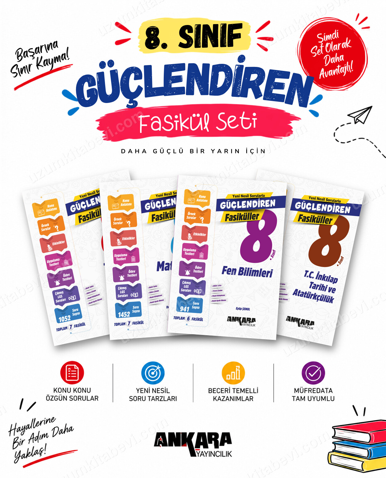 Ankara Yayıncılık 8. Sınıf Türkçe-Matematik-Fen Bilimleri-İnkılap Tarihi Güçlendiren Fasikül Seti (4 Kitap) - Ankara Yayıncılık kitap kapağı