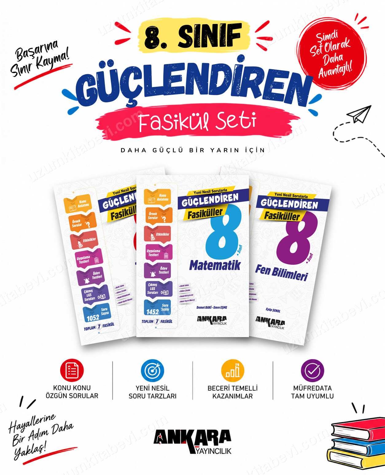 Ankara Yayıncılık 8. Sınıf Türkçe-Matematik-Fen Bilimleri Güçlendiren Fasikül Seti (3 Kitap) - Ankara Yayıncılık kitap kapağı