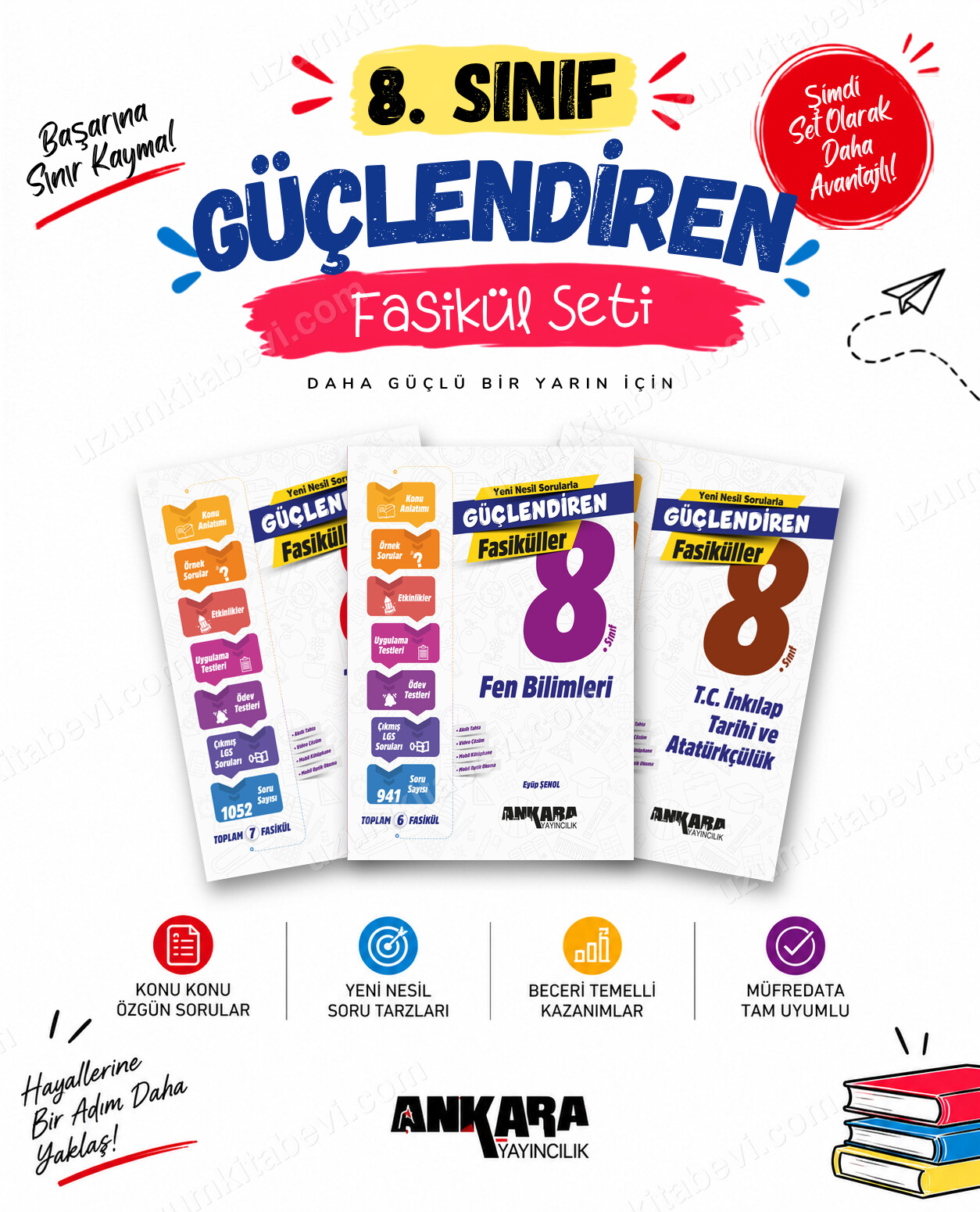 Ankara Yayıncılık 8. Sınıf Türkçe-Fen Bilimleri-İnkılap Tarihi Güçlendiren Fasikül Seti (3 Kitap) - Ankara Yayıncılık kitap kapağı