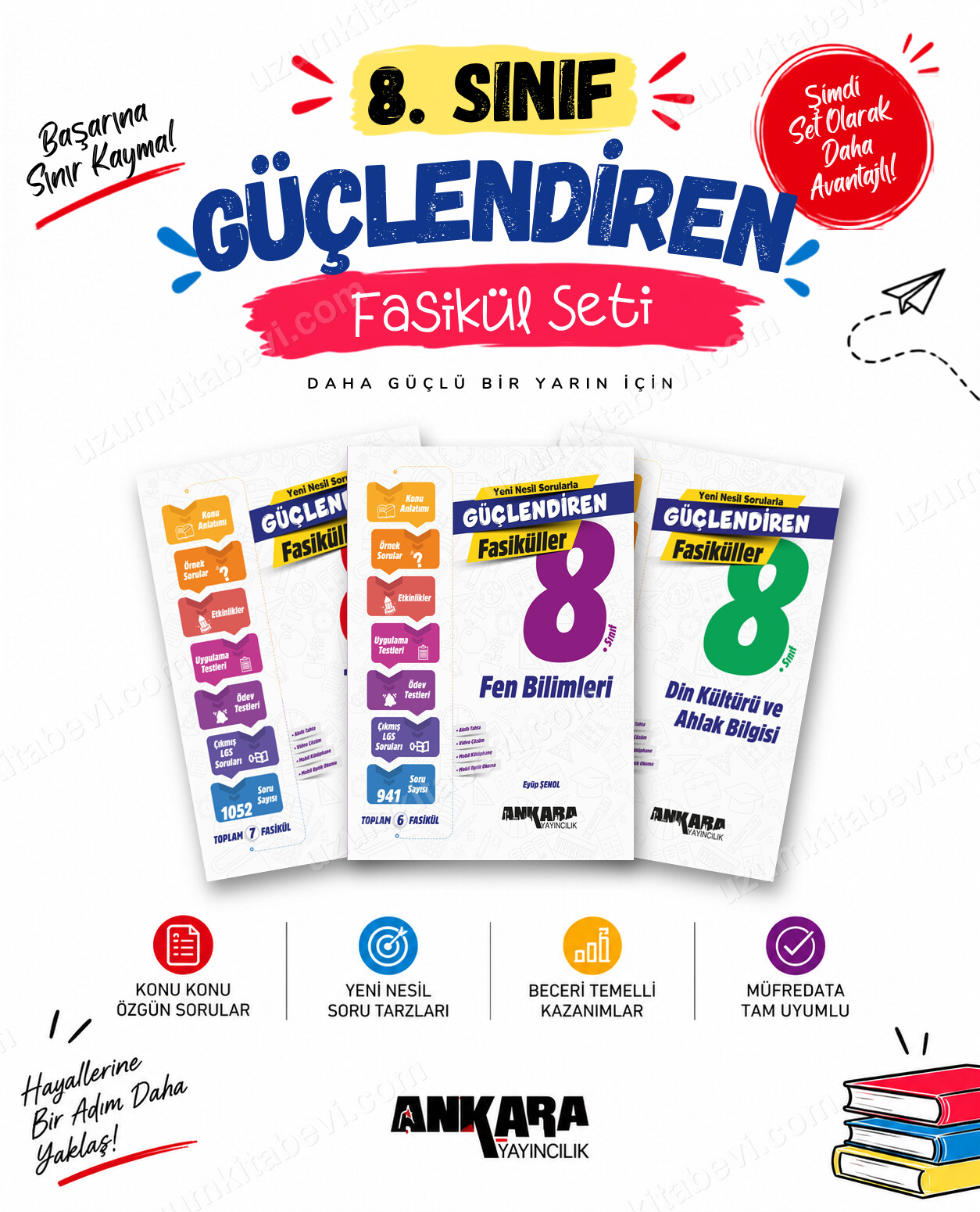Ankara Yayıncılık 8. Sınıf Türkçe-Fen Bilimleri-Din Kültürü Güçlendiren Fasikül Seti (3 Kitap) - Ankara Yayıncılık kitap kapağı