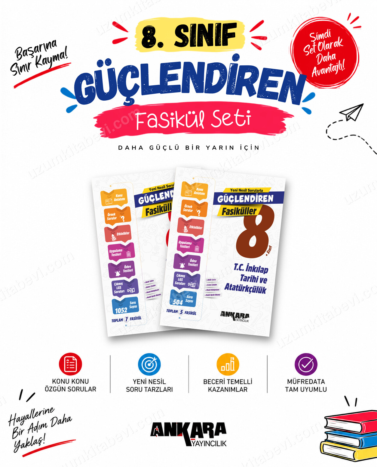 Ankara Yayıncılık 8. Sınıf Türkçe-İnkılap Tarihi Güçlendiren Fasikül Seti (2 Kitap) - Ankara Yayıncılık kitap kapağı