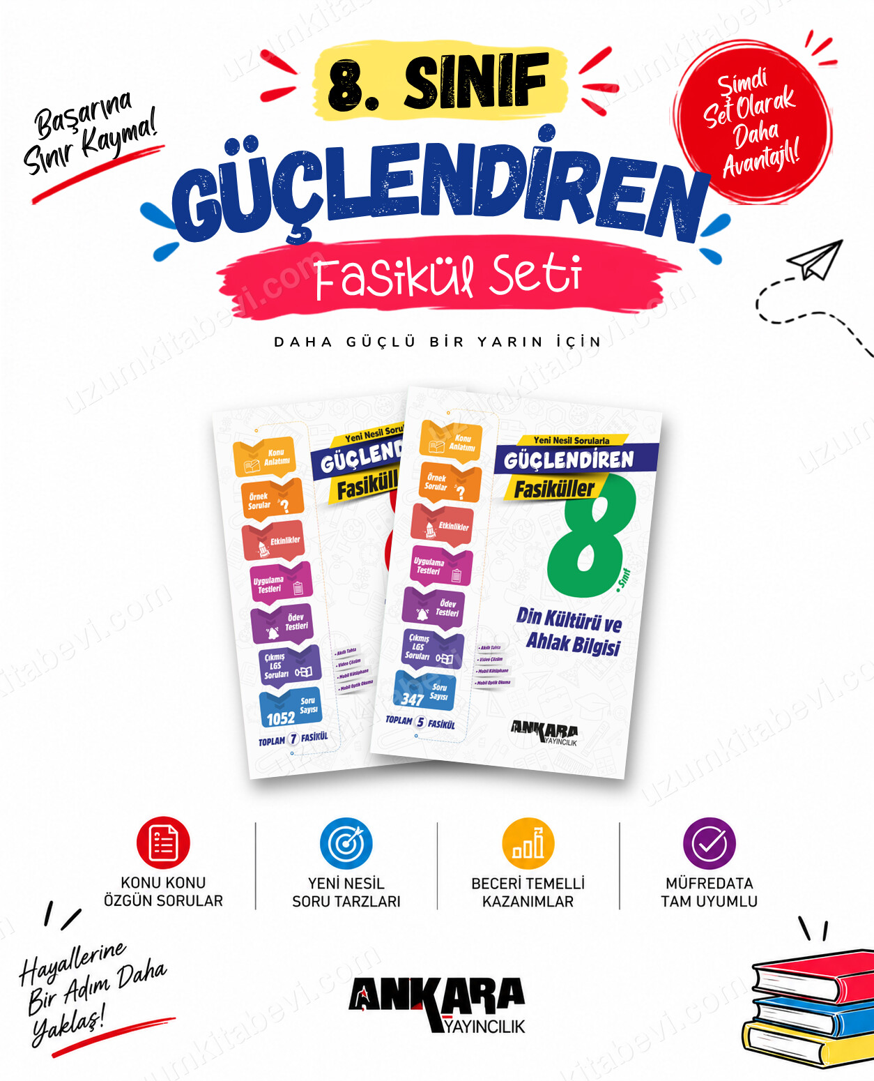 Ankara Yayıncılık 8. Sınıf Türkçe-Din Kültürü Güçlendiren Fasikül Seti (2 Kitap) - Ankara Yayıncılık kitap kapağı