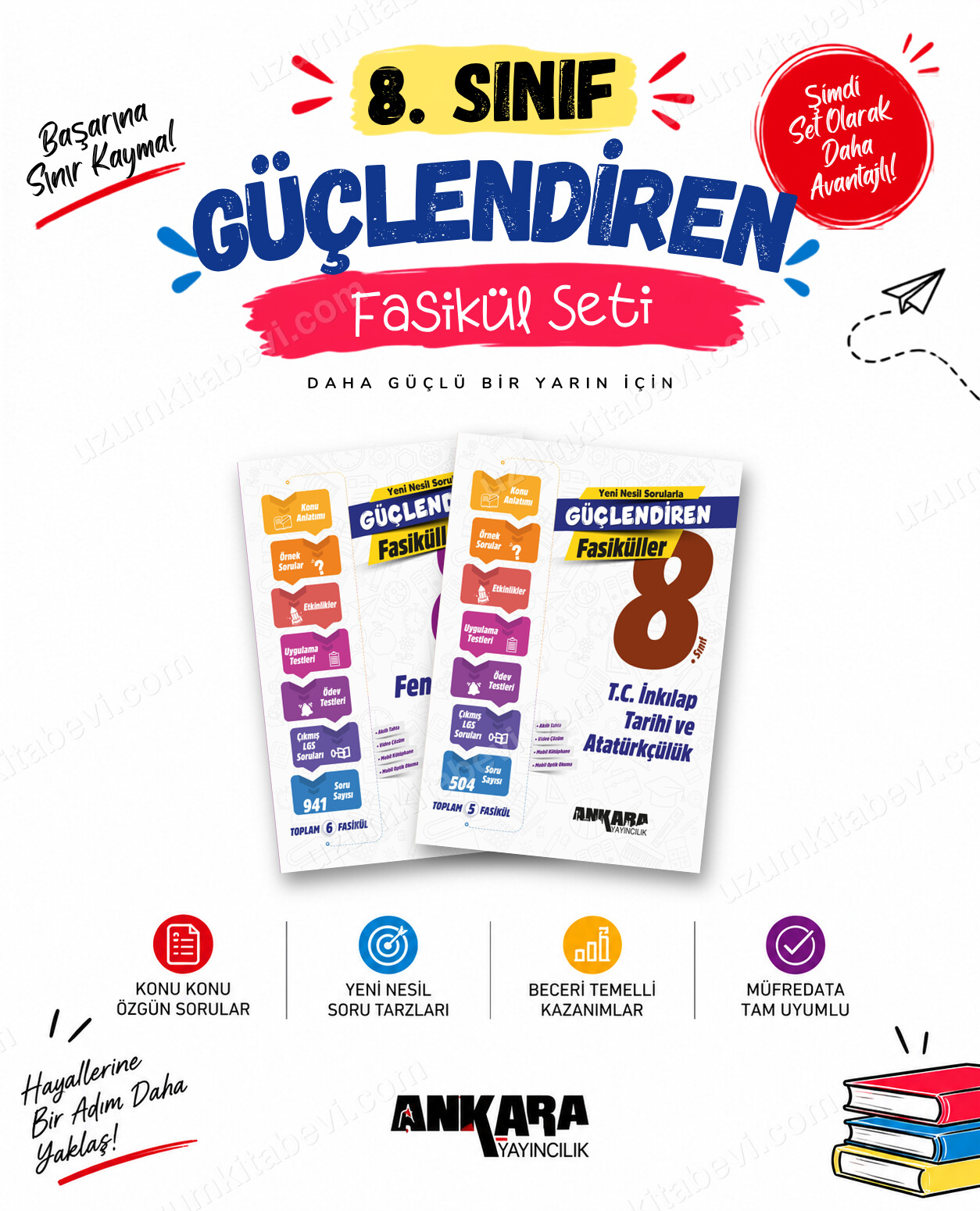 Ankara Yayıncılık 8. Sınıf Fen Bilimleri-İnkılap Tarihi Güçlendiren Fasikül Seti (2 Kitap) - Ankara Yayıncılık kitap kapağı