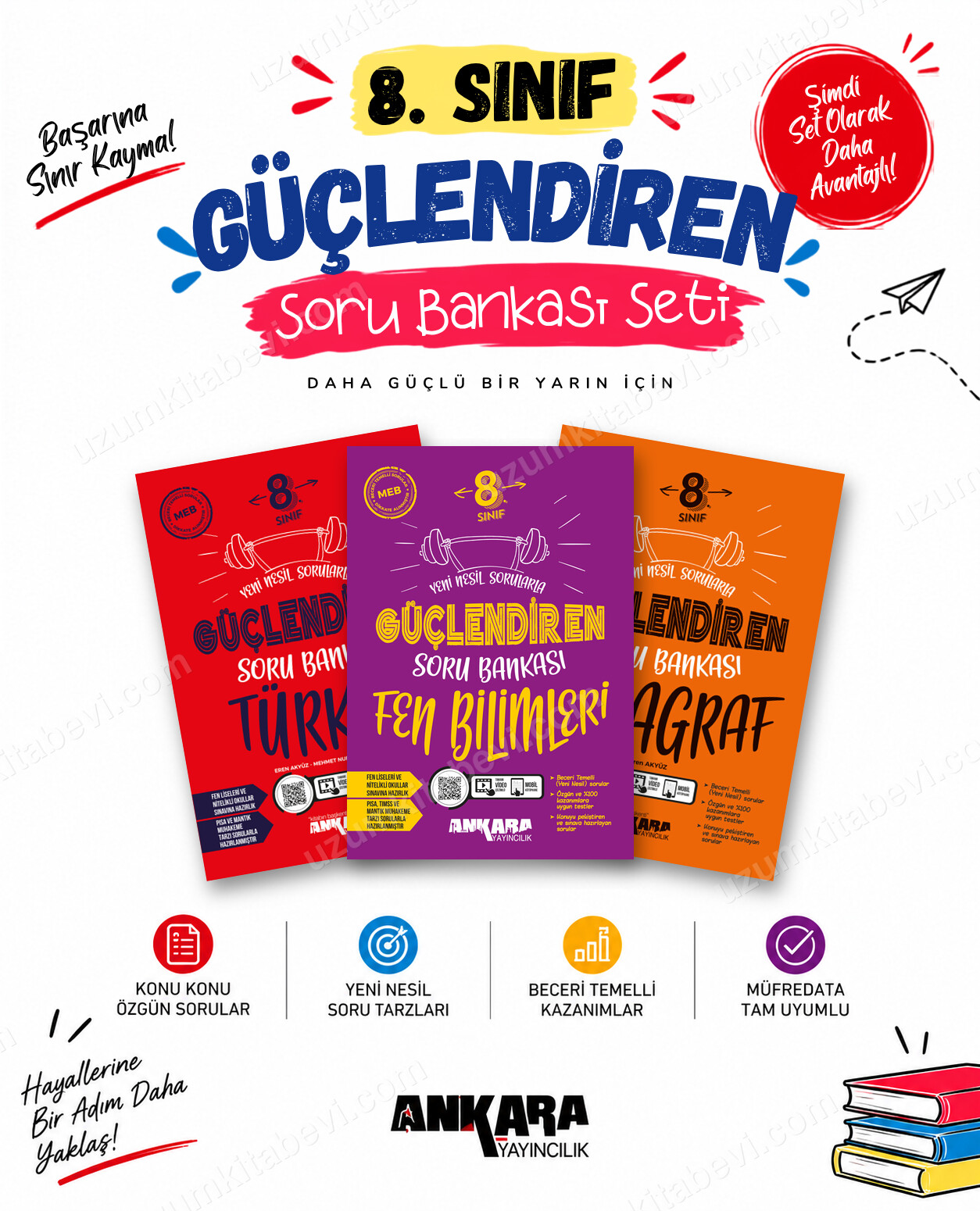 Ankara Yayıncılık 8. Sınıf Türkçe-Fen Bilimleri-Paragraf Güçlendiren Soru Bankası Seti (3 Kitap) - Ankara Yayıncılık kitap kapağı