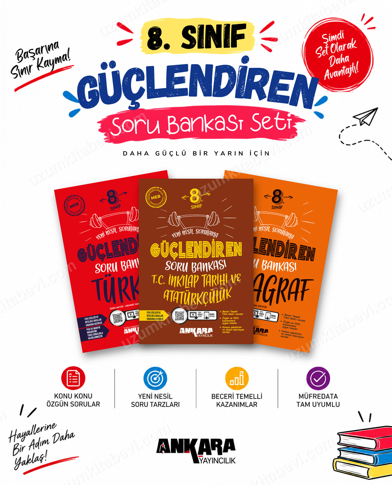 Ankara Yayıncılık 8. Sınıf Türkçe-İnkılap Tarihi-Paragraf Güçlendiren Soru Bankası Seti (3 Kitap) - Ankara Yayıncılık kitap kapağı