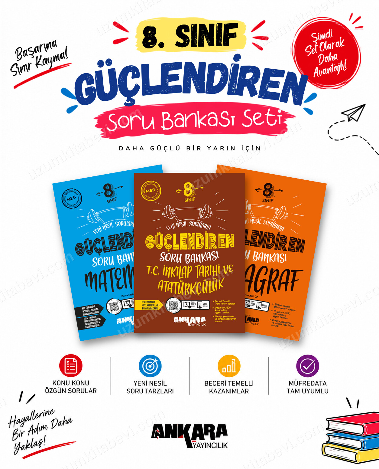 Ankara Yayıncılık 8. Sınıf Matematik-İnkılap Tarihi-Paragraf Güçlendiren Soru Bankası Seti (3 Kitap) - Ankara Yayıncılık kitap kapağı