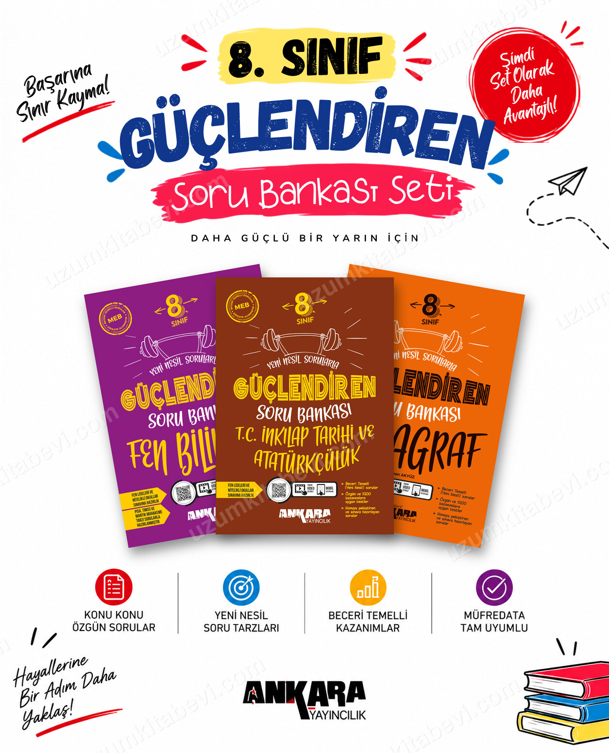 Ankara Yayıncılık 8. Sınıf Fen Bilimleri-İnkılap Tarihi-Paragraf Güçlendiren Soru Bankası Seti (3 Kitap) - Ankara Yayıncılık kitap kapağı