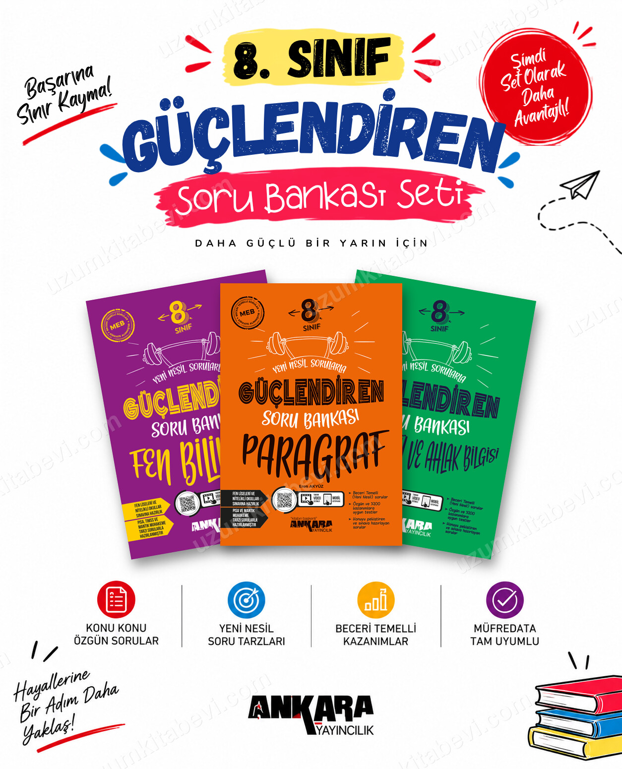 Ankara Yayıncılık 8. Sınıf Fen Bilimleri-Paragraf-Din Kültürü Güçlendiren Soru Bankası Seti (3 Kitap) - Ankara Yayıncılık kitap kapağı