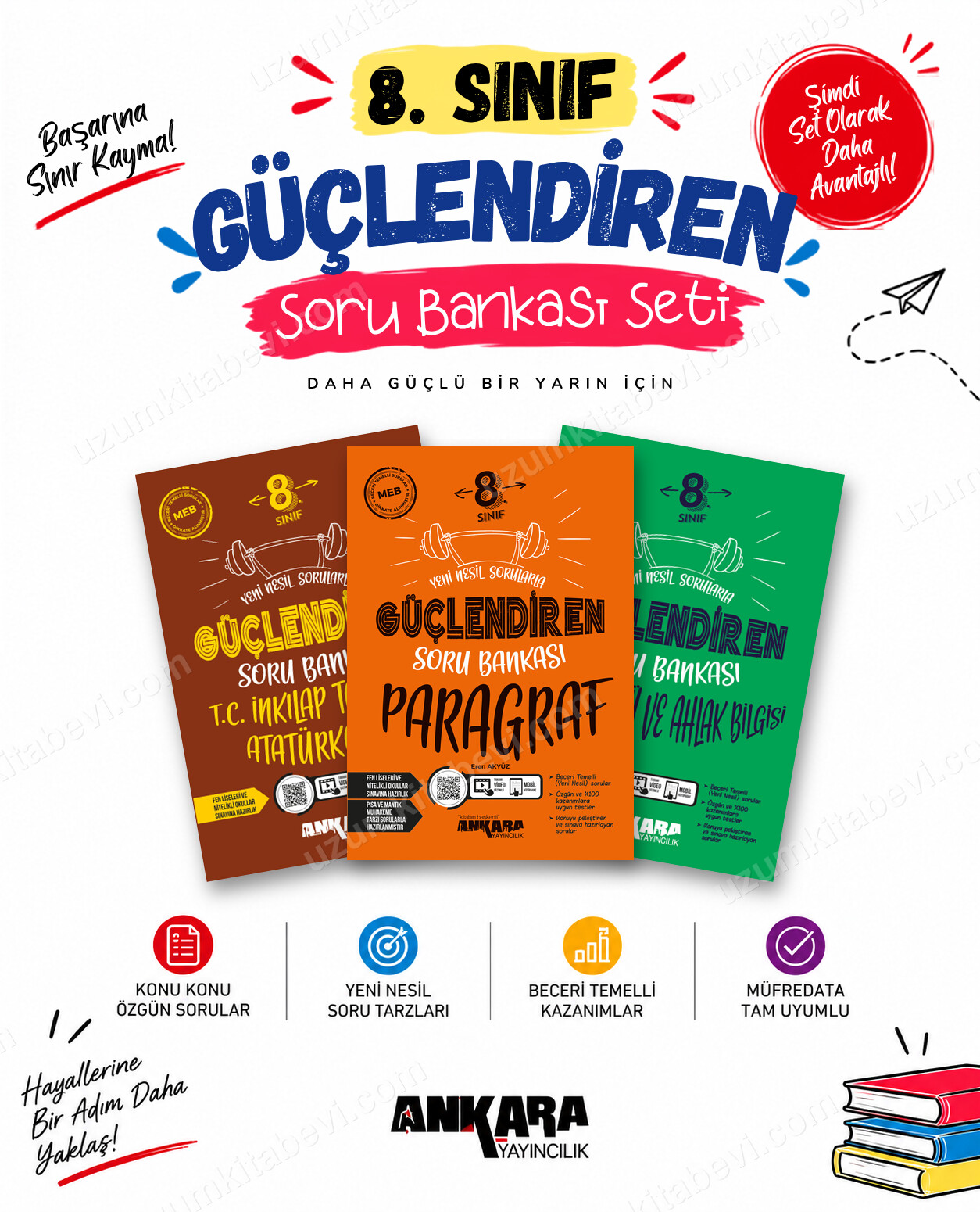 Ankara Yayıncılık 8. Sınıf İnkılap Tarihi-Paragraf-Din Kültürü Güçlendiren Soru Bankası Seti (3 Kitap) - Ankara Yayıncılık kitap kapağı