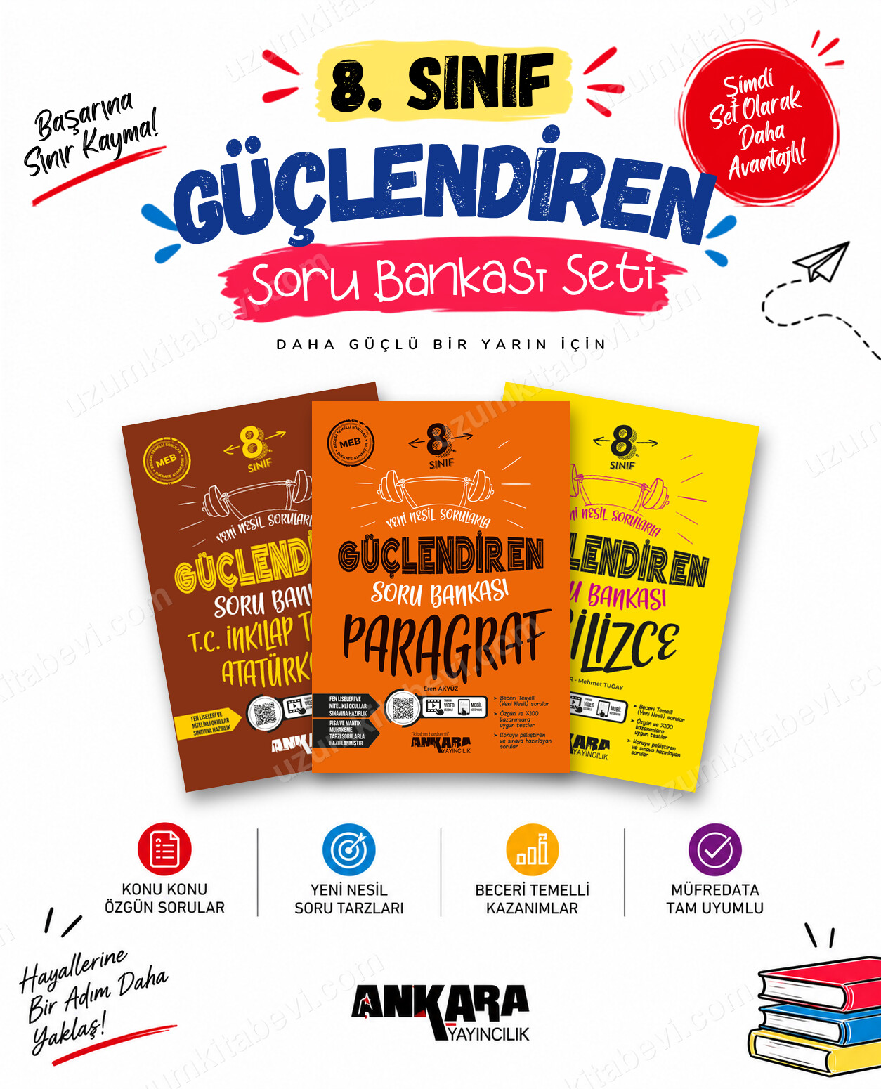 Ankara Yayıncılık 8. Sınıf İnkılap Tarihi-Paragraf-İngilizce Güçlendiren Soru Bankası Seti (3 Kitap) - Ankara Yayıncılık kitap kapağı