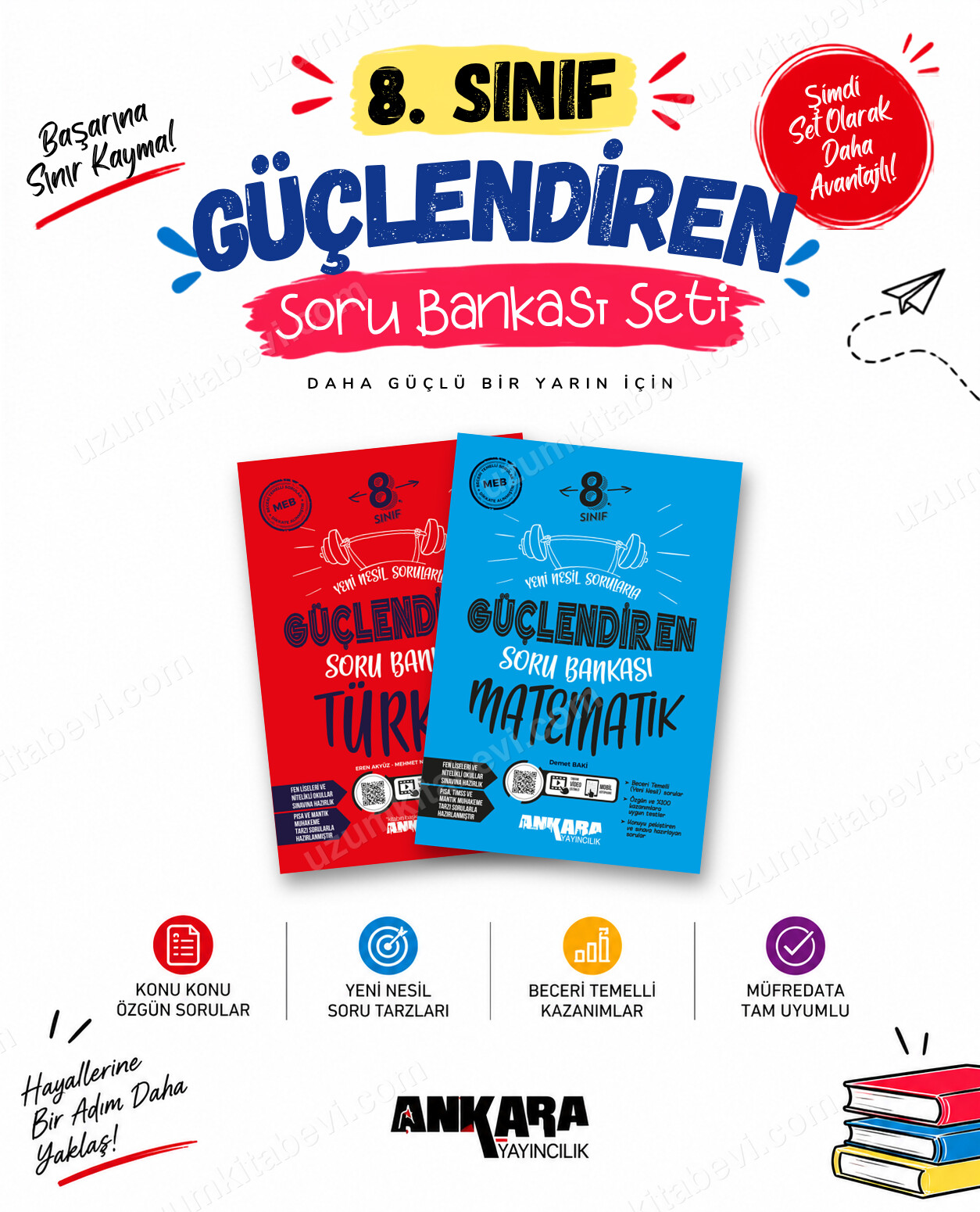 Ankara Yayıncılık 8. Sınıf Türkçe-Matematik Güçlendiren Soru Bankası Seti (2 Kitap) - Ankara Yayıncılık kitap kapağı
