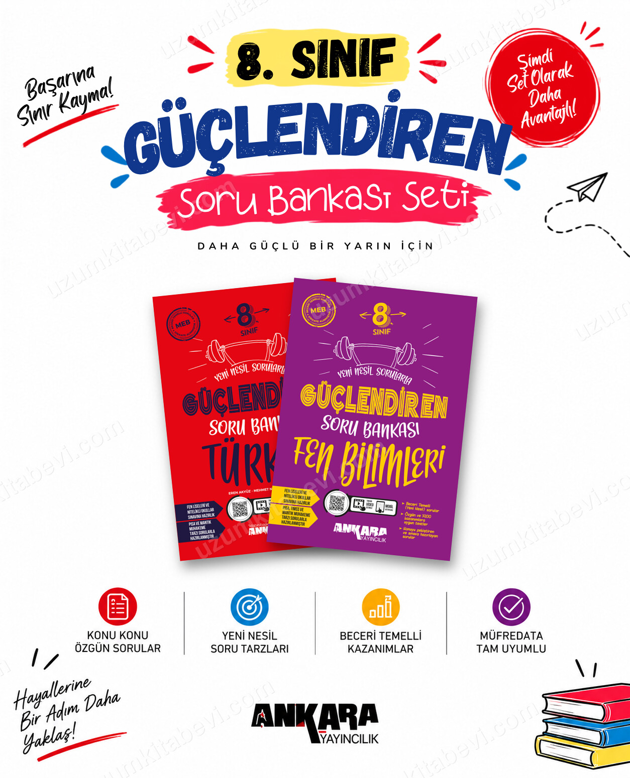 Ankara Yayıncılık 8. Sınıf Türkçe-Fen Bilimleri Güçlendiren Soru Bankası Seti (2 Kitap) - Ankara Yayıncılık kitap kapağı