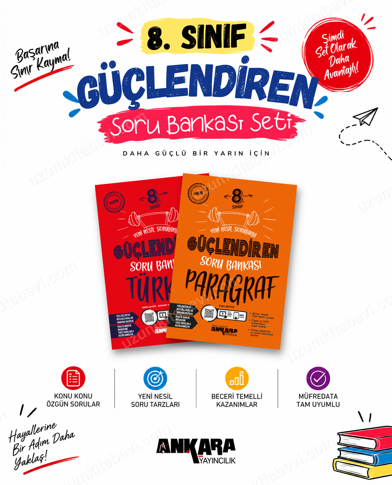 Ankara Yayıncılık 8. Sınıf Türkçe-Paragraf Güçlendiren Soru Bankası Seti (2 Kitap) - Ankara Yayıncılık kitap kapağı