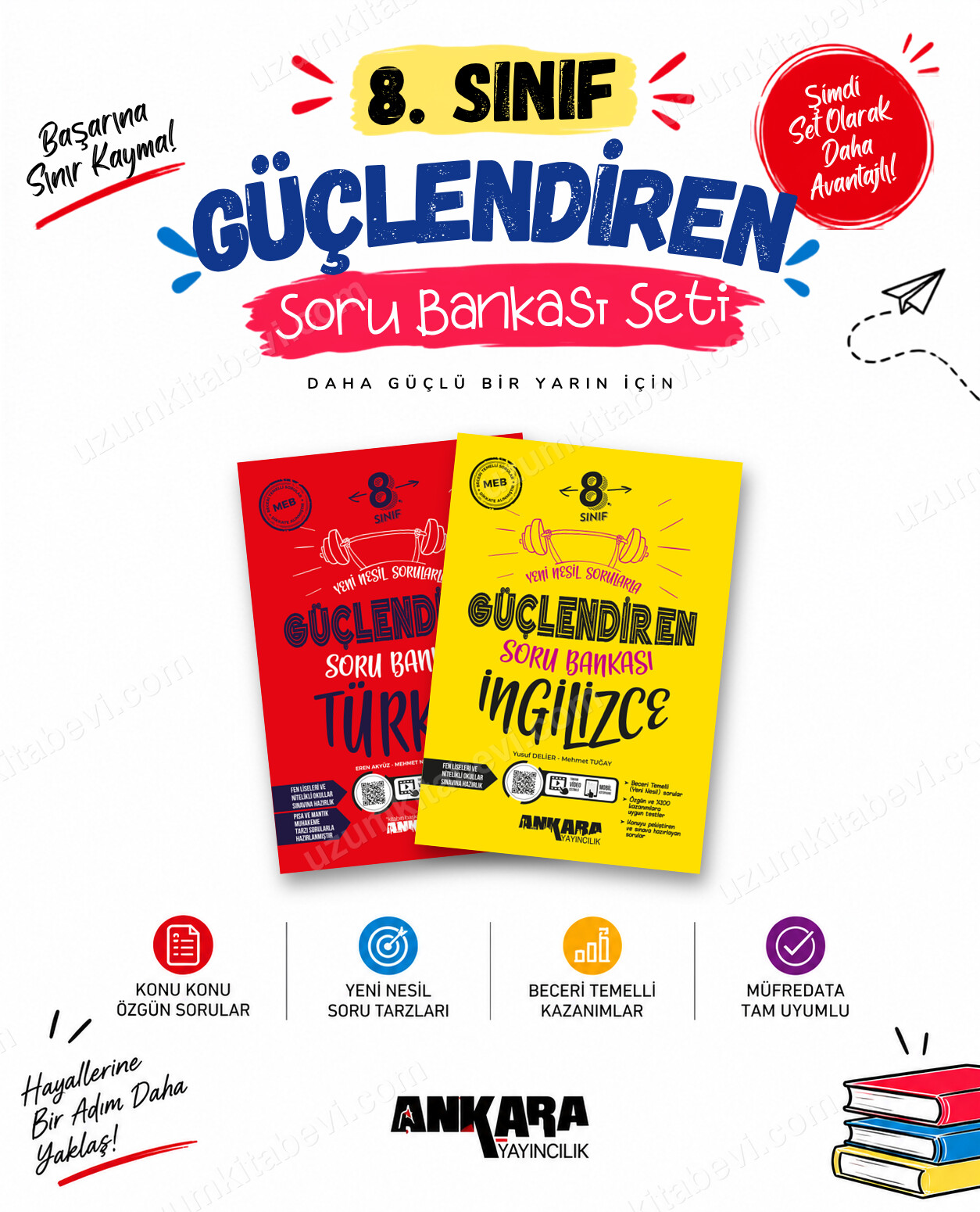 Ankara Yayıncılık 8. Sınıf Türkçe-İngilizce Güçlendiren Soru Bankası Seti (2 Kitap) - Ankara Yayıncılık kitap kapağı