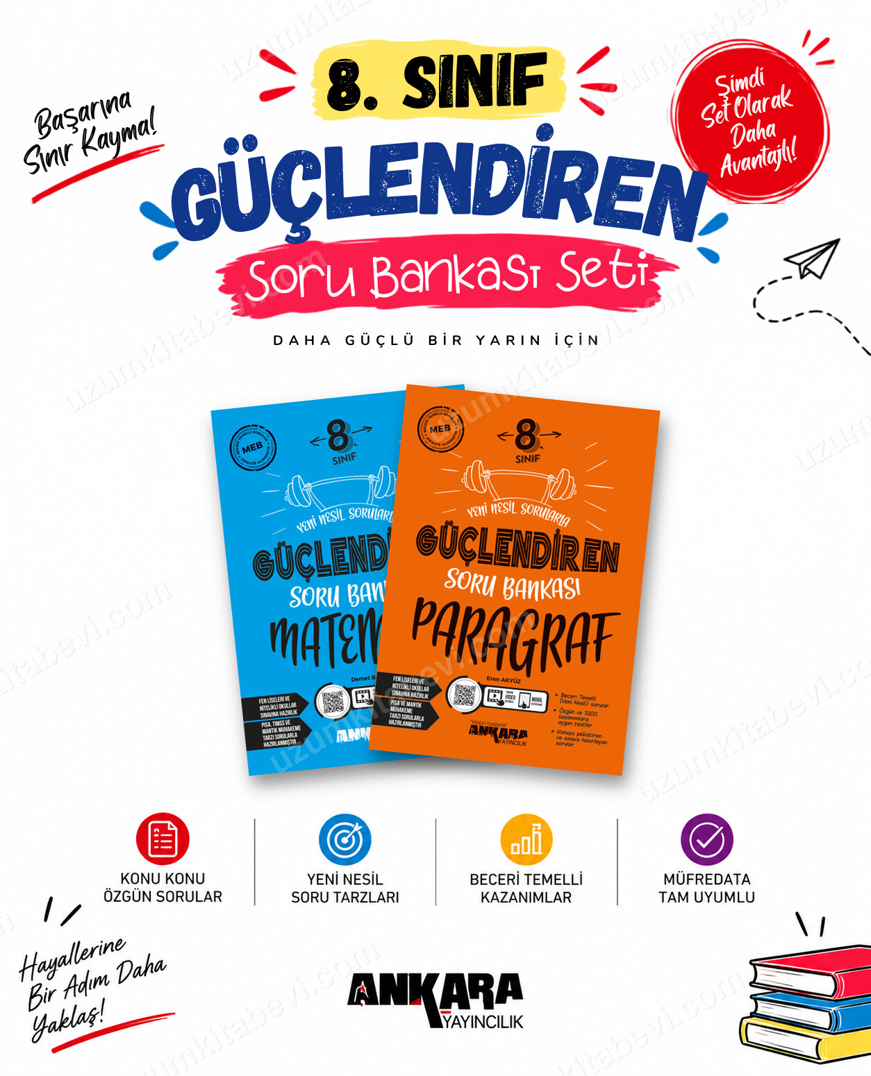 Ankara Yayıncılık 8. Sınıf Matematik-Paragraf Güçlendiren Soru Bankası Seti (2 Kitap) - Ankara Yayıncılık kitap kapağı
