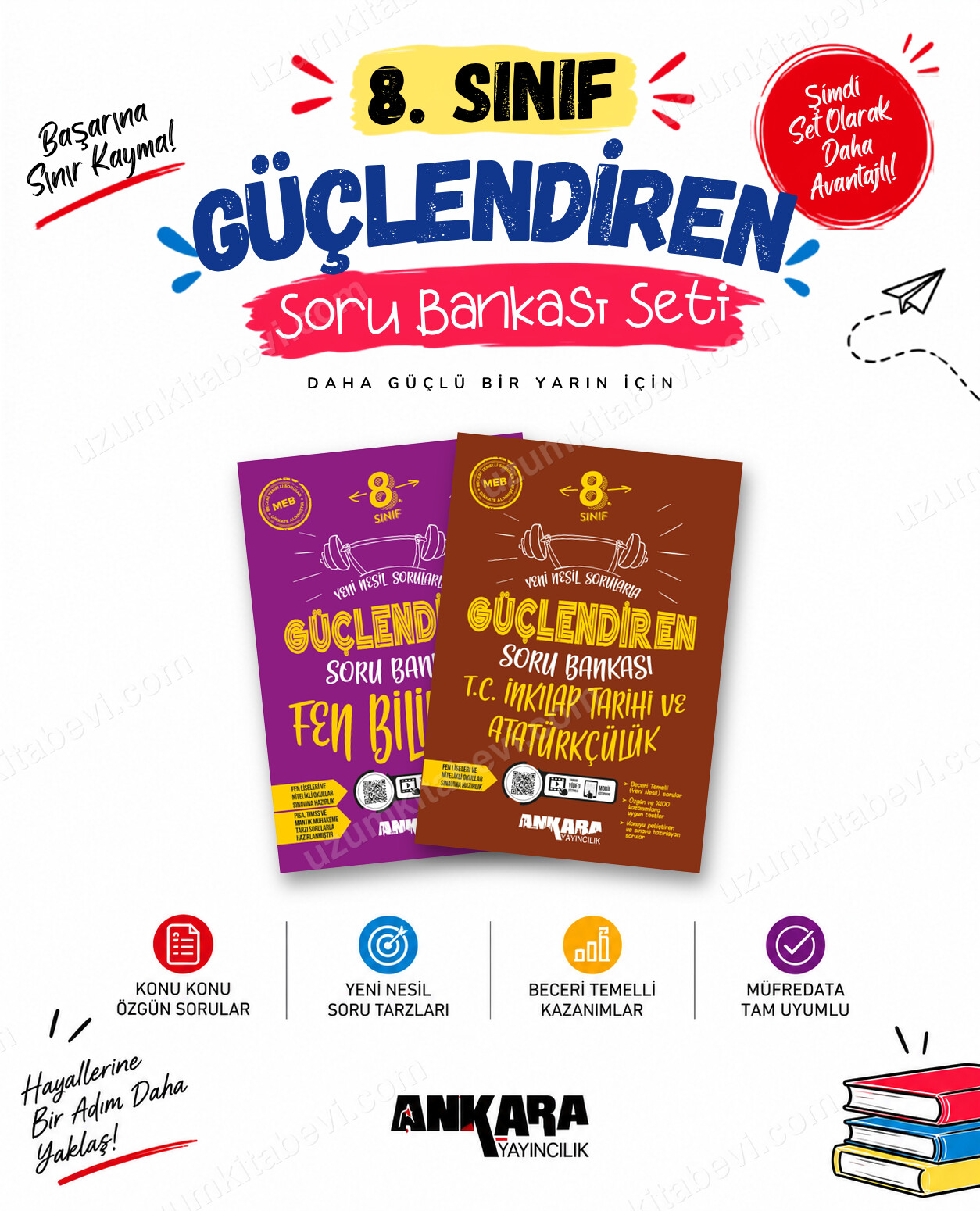 Ankara Yayıncılık 8. Sınıf Fen Bilimleri-İnkılap Tarihi Güçlendiren Soru Bankası Seti (2 Kitap) - Ankara Yayıncılık kitap kapağı