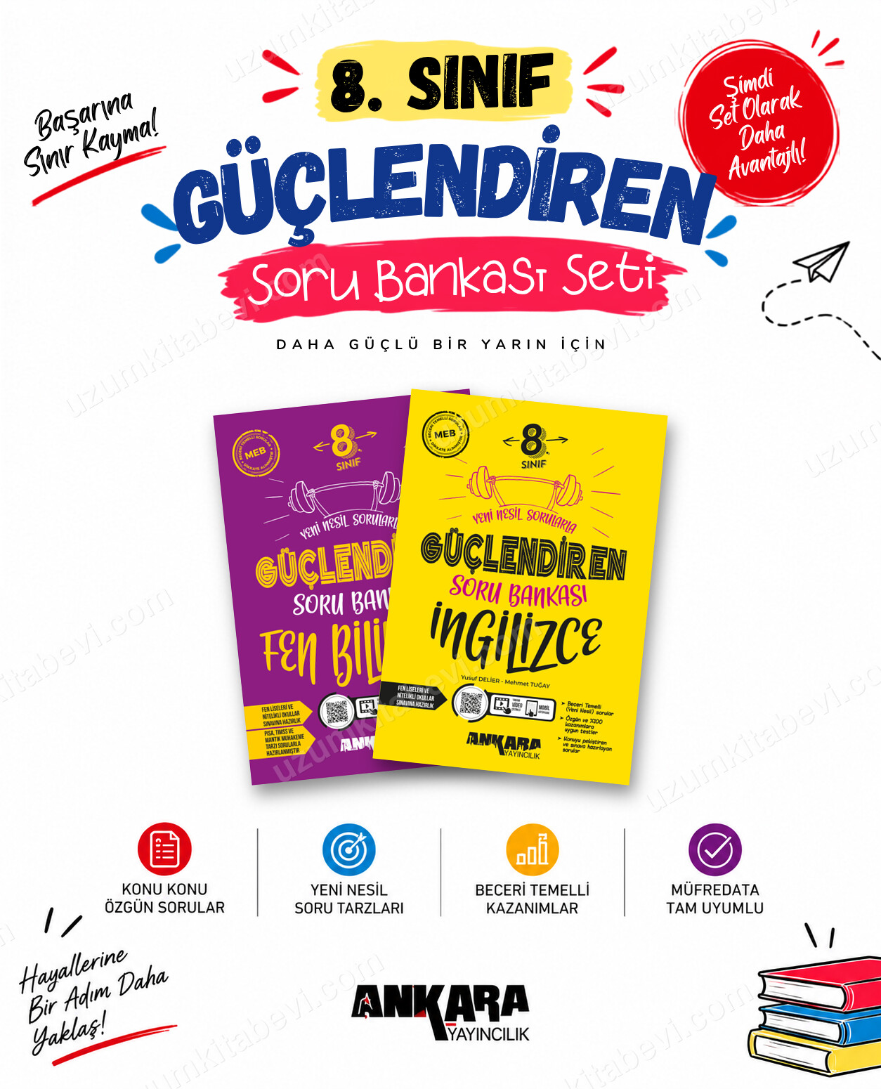 Ankara Yayıncılık 8. Sınıf Fen Bilimleri-İngilizce Güçlendiren Soru Bankası Seti (2 Kitap) - Ankara Yayıncılık kitap kapağı