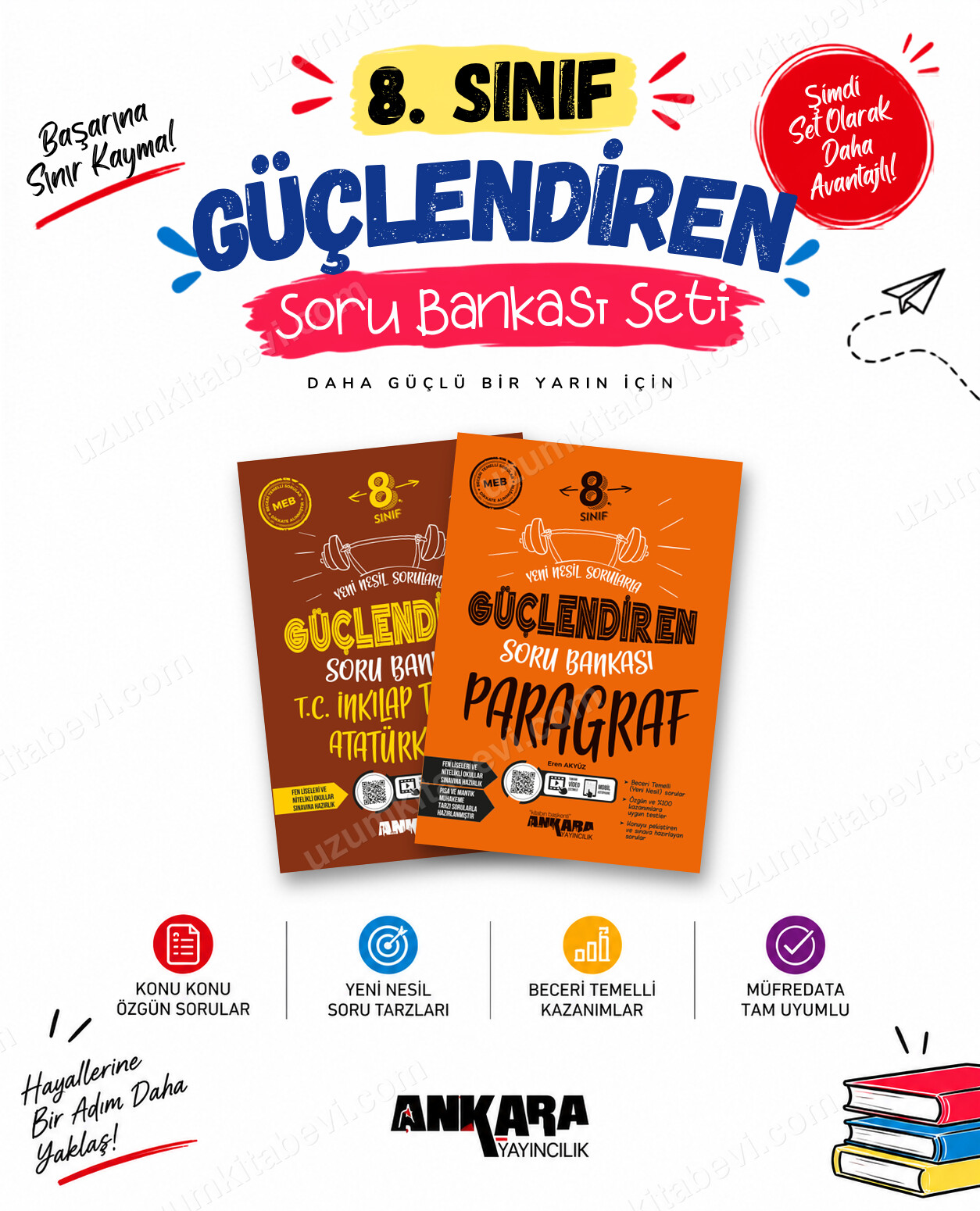 Ankara Yayıncılık 8. Sınıf İnkılap Tarihi-Paragraf Güçlendiren Soru Bankası Seti (2 Kitap) - Ankara Yayıncılık kitap kapağı