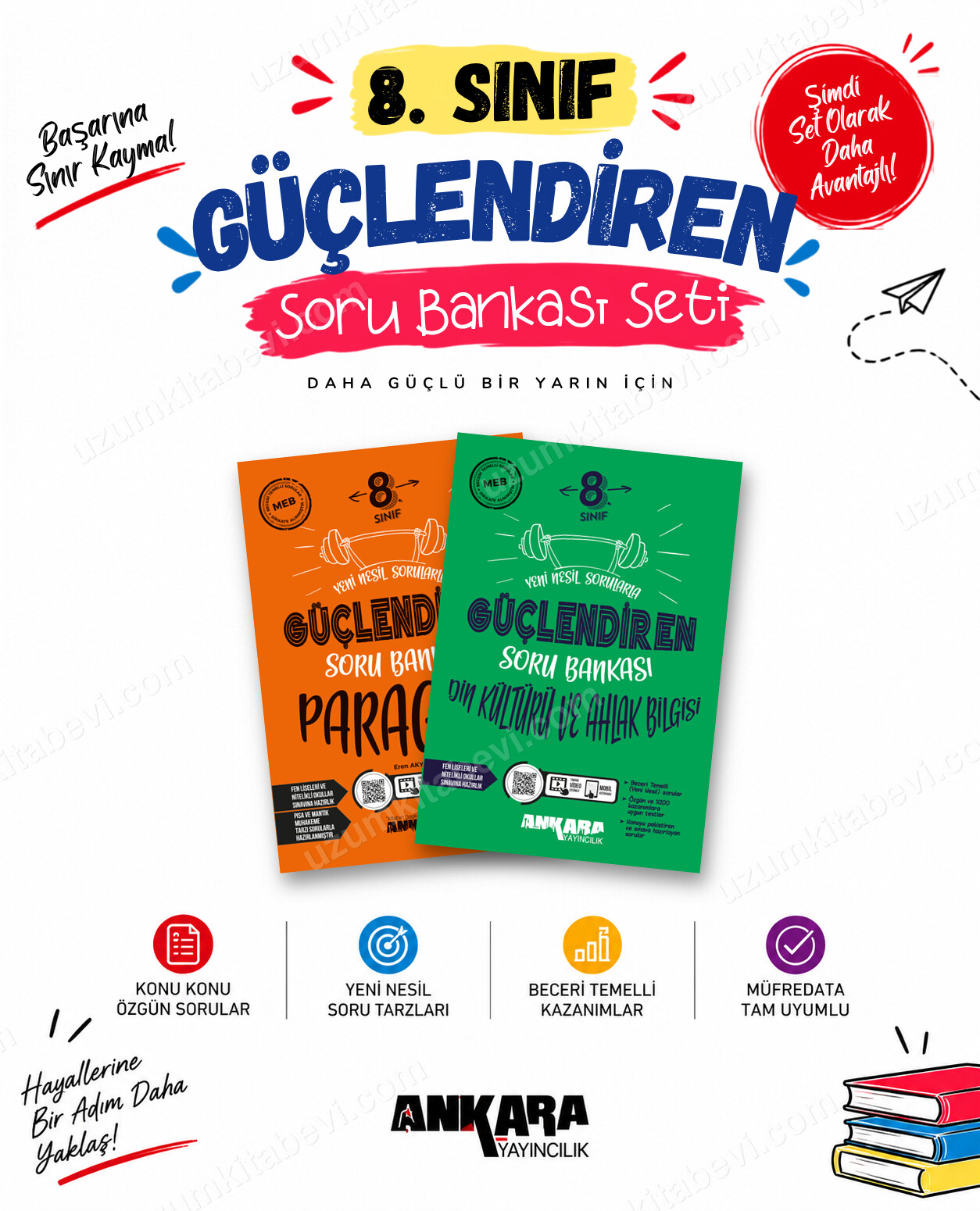 Ankara Yayıncılık 8. Sınıf Paragraf-Din Kültürü Güçlendiren Soru Bankası Seti (2 Kitap) - Ankara Yayıncılık kitap kapağı