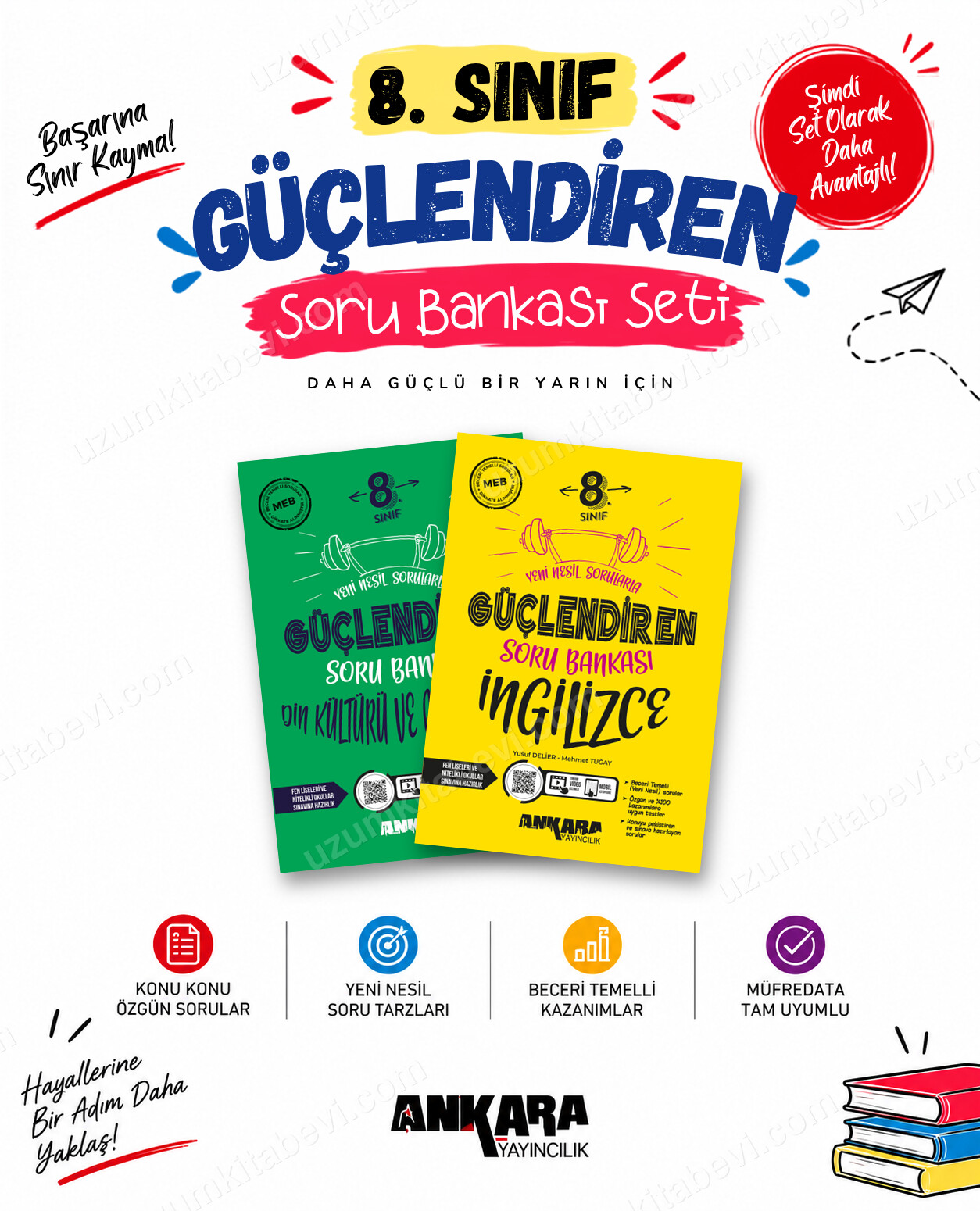 Ankara Yayıncılık 8. Sınıf Din Kültürü-İngilizce Güçlendiren Soru Bankası Seti (2 Kitap) - Ankara Yayıncılık kitap kapağı